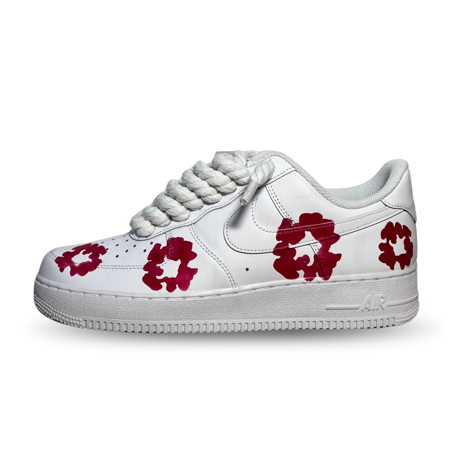 Nike Air Force 1 Low Denim Tears Custom Pink Rope Lace Oldalnézet