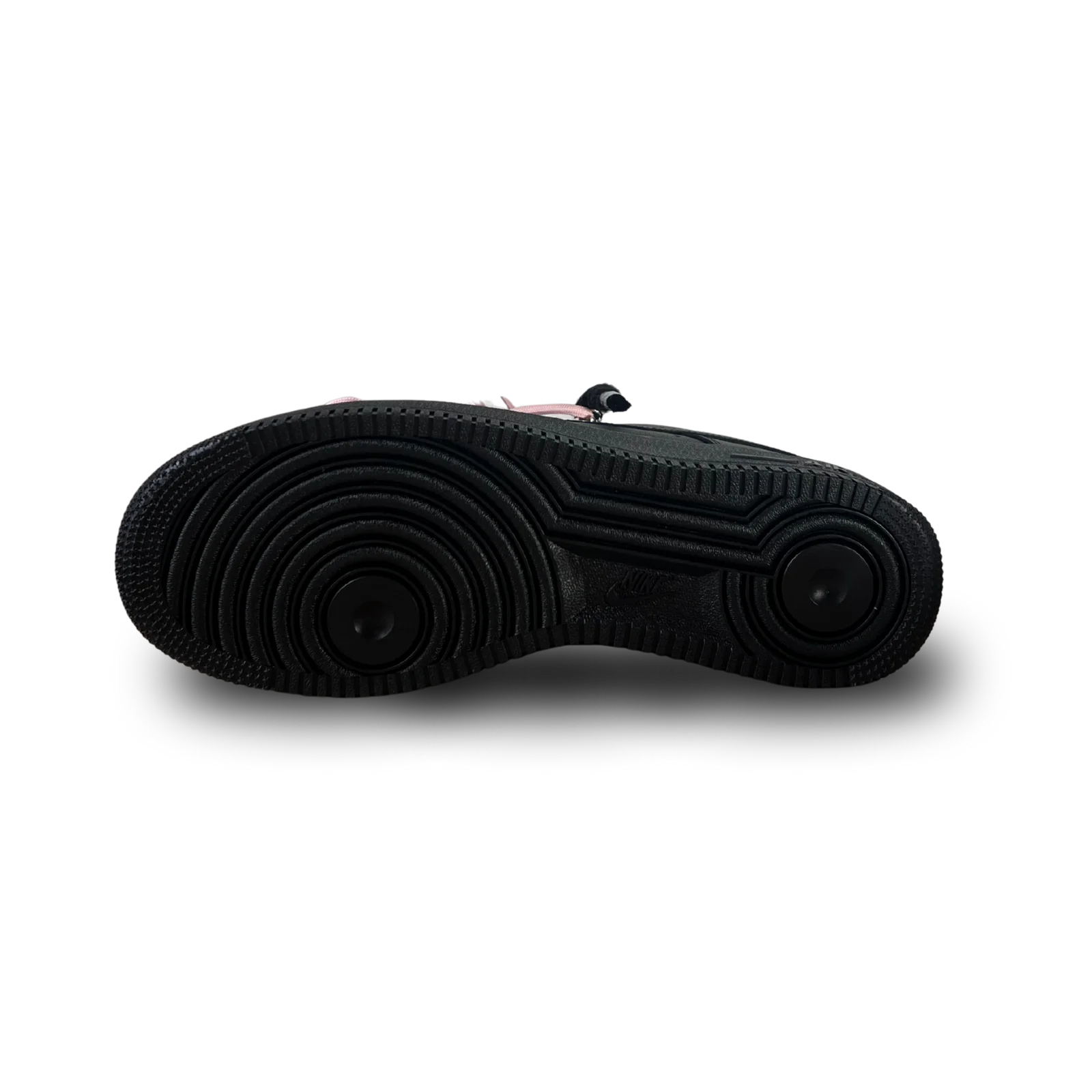 Nike Air Force 1 Black Laced Up Rope Lace Pink Talp