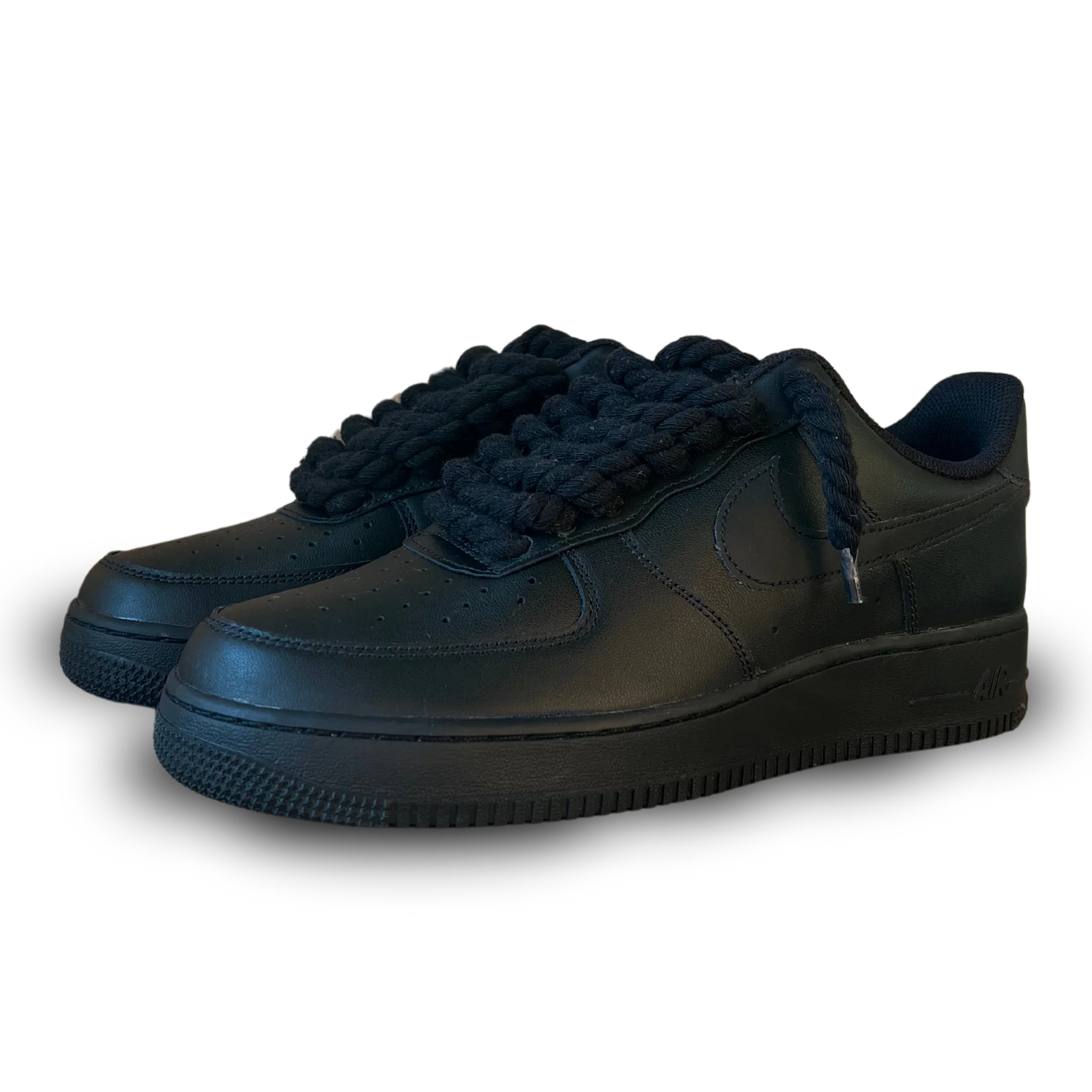 Nike Air Force 1 Black Rope Lace Black Csanadsoles