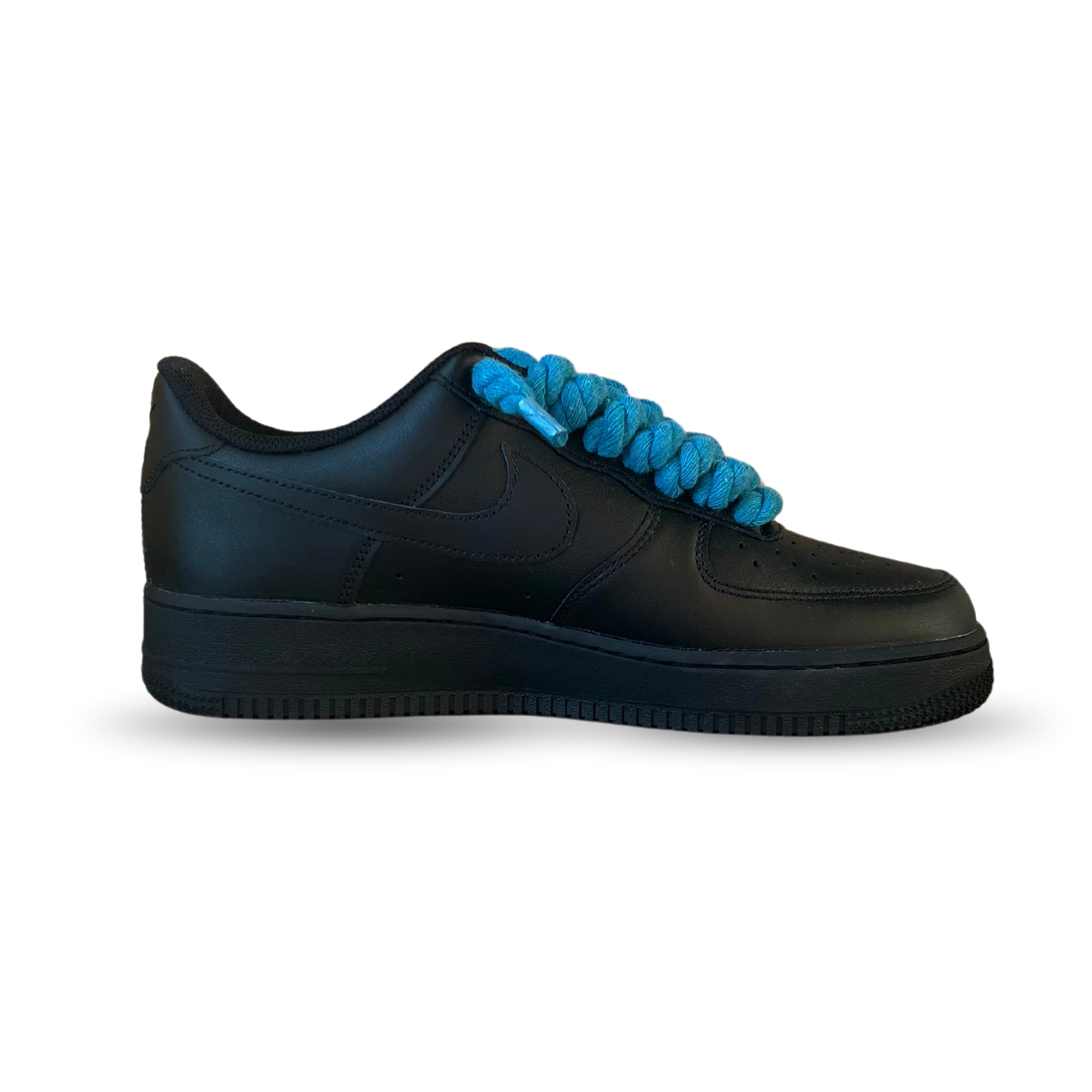 Nike Air Force 1 Black Rope Lace Blue Belső oldalnézet