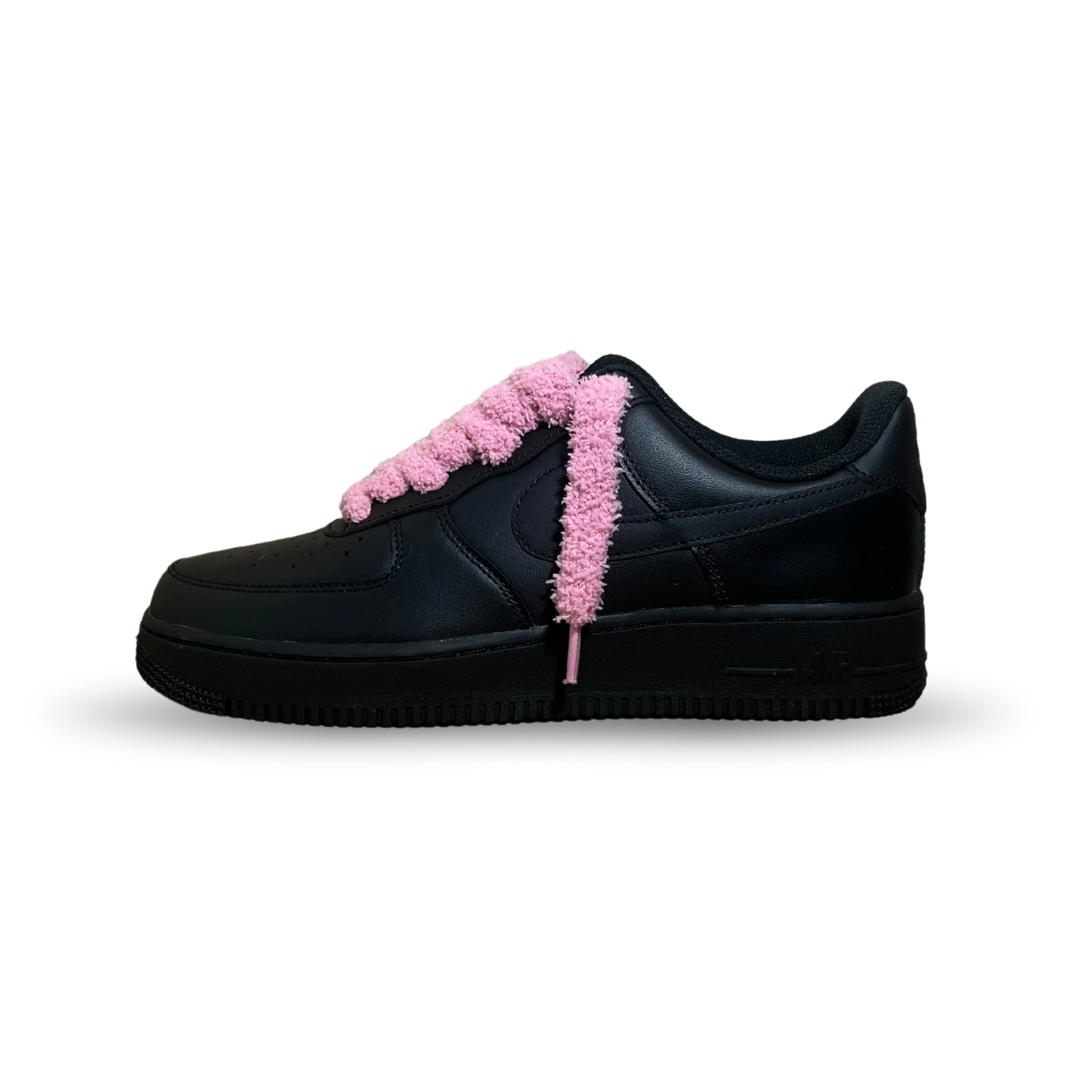 Nike Air Force 1 Black Fluffy Lace Pink Oldalnézet