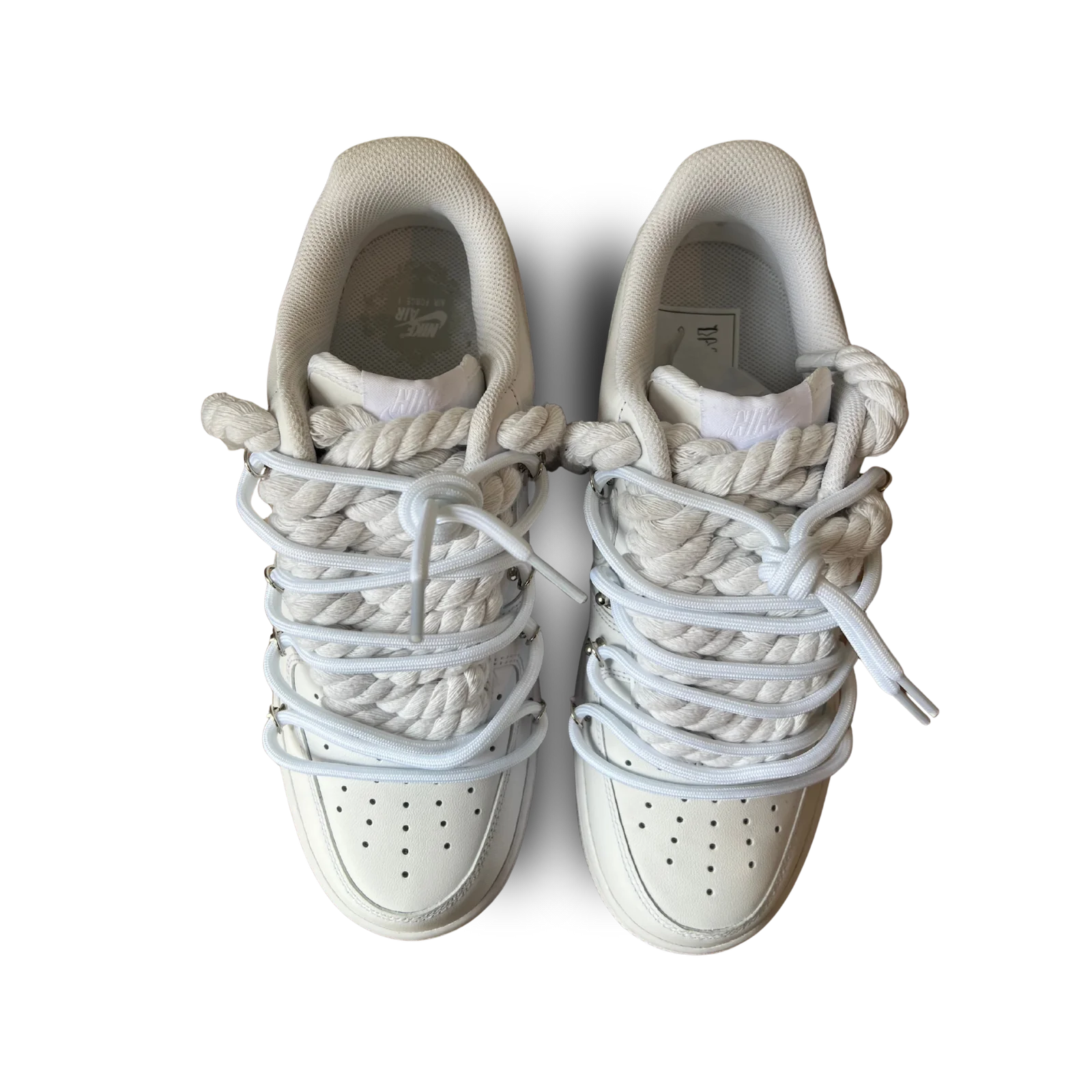 Nike Air Force 1 Laced Up Rope Lace White Felülnézet