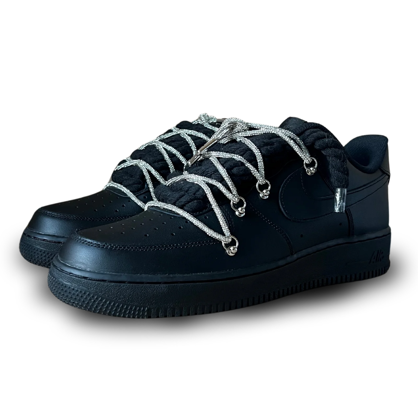 Nike Air Force 1 Black Diamond Rope Lace White Csanadsoles