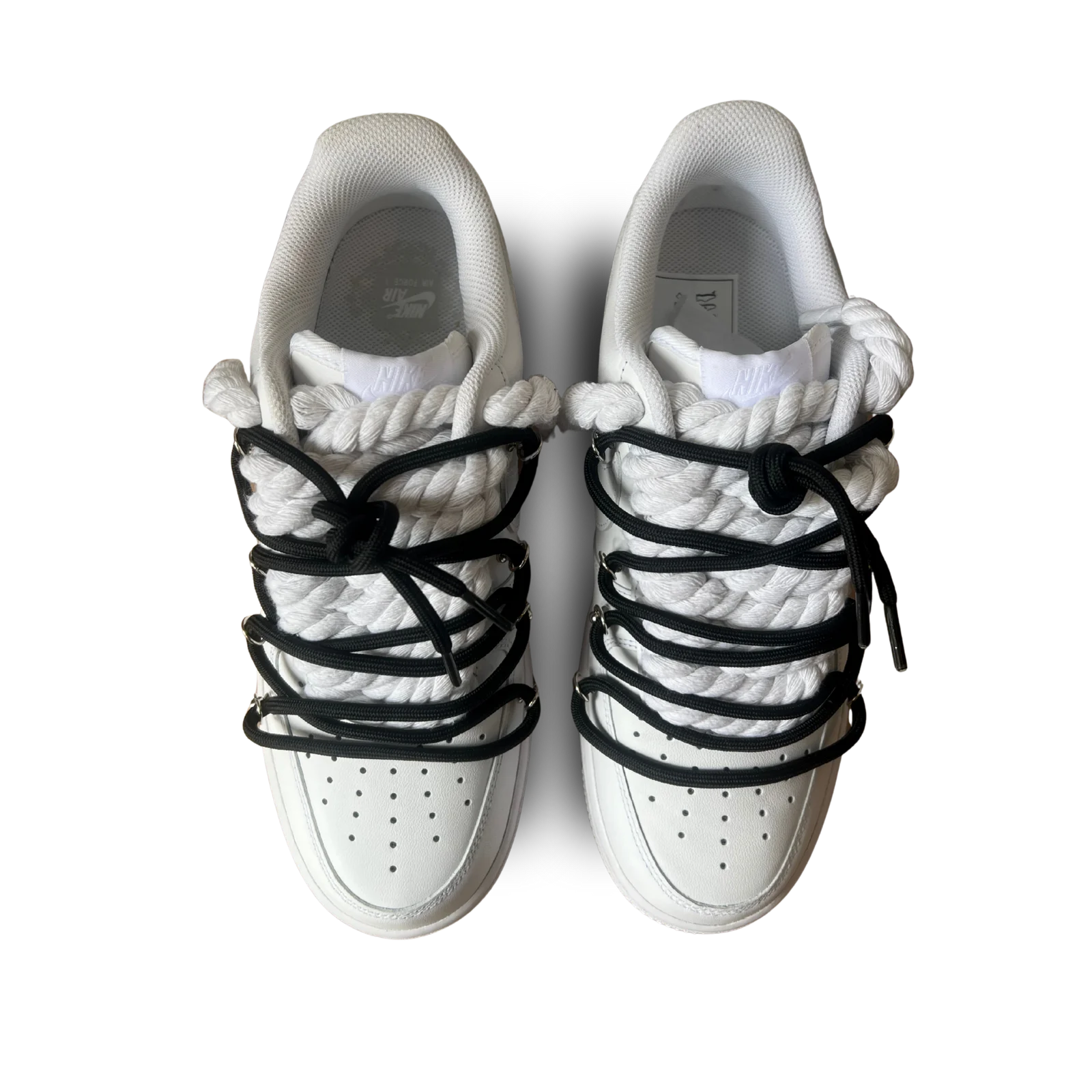 Nike Air Force 1 Laced Up Rope Lace Black Felülnézet