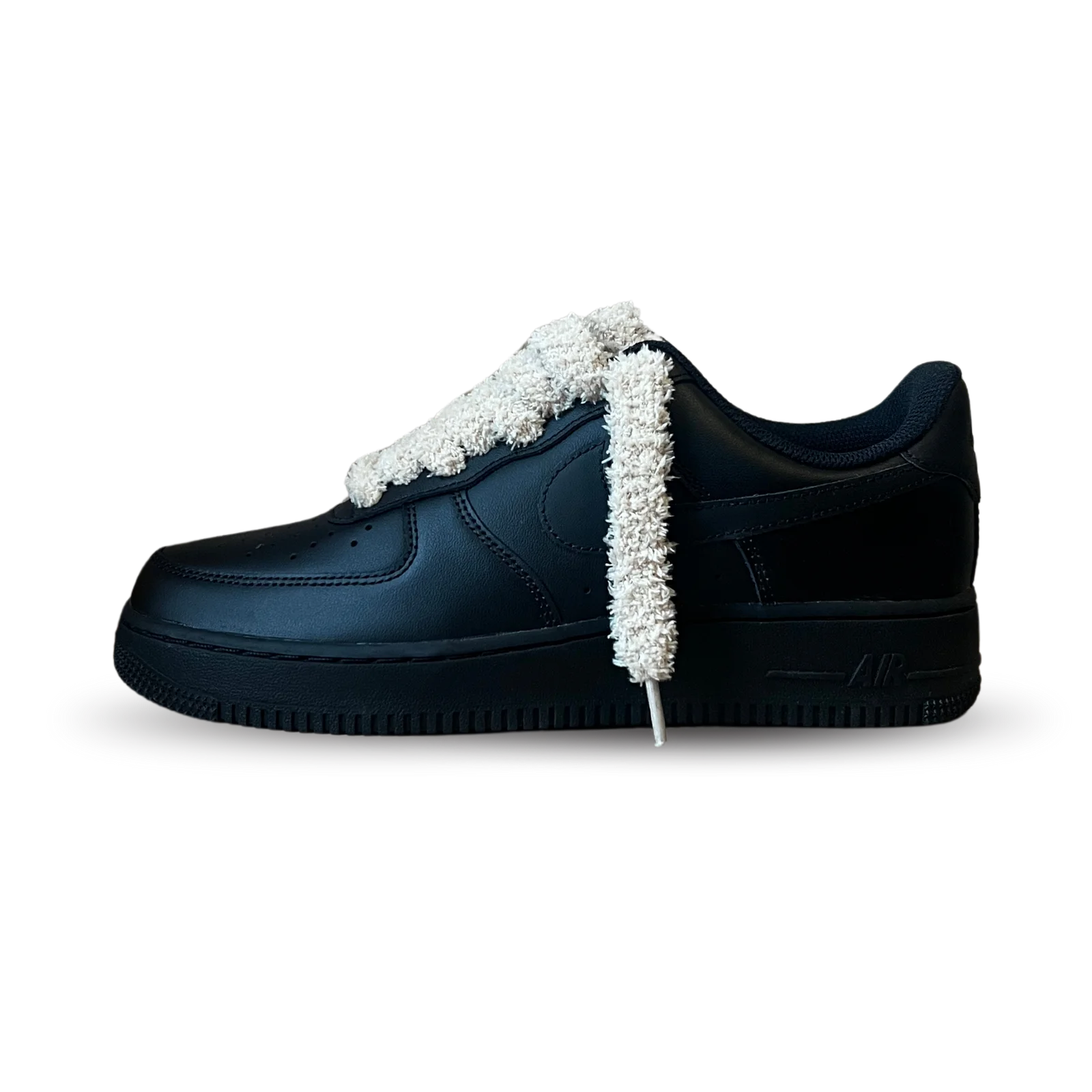 Nike Air Force 1 Black Fluffy Lace Coral Oldalnézet