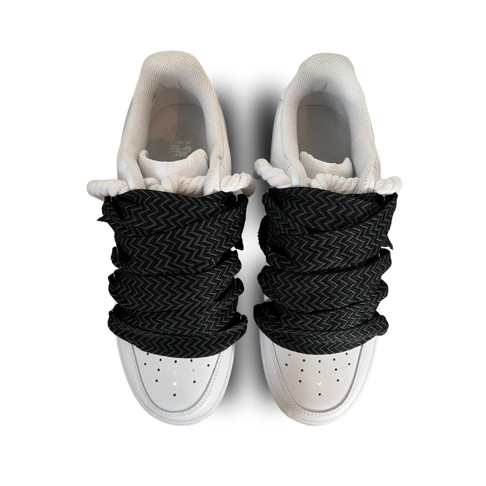 Nike Air Force 1 Lanvin Rope Lace Black Felülnézet