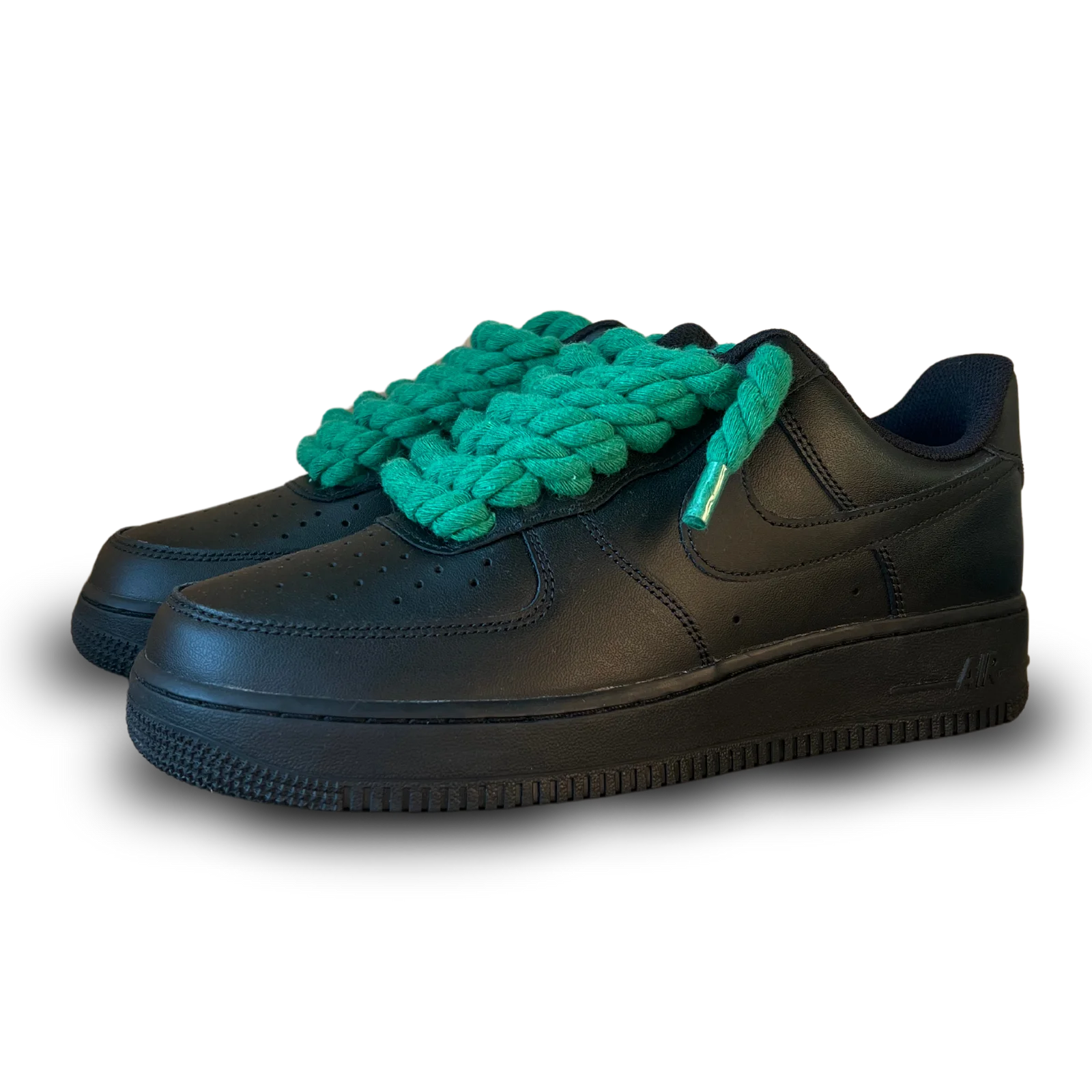 Nike Air Force 1 Black Rope Lace Green Csanadsoles