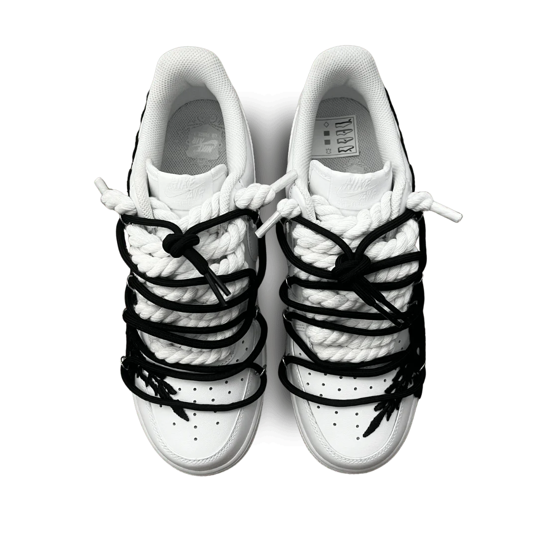Nike Air Force 1 Rose White Black Laced Up Felülnézet