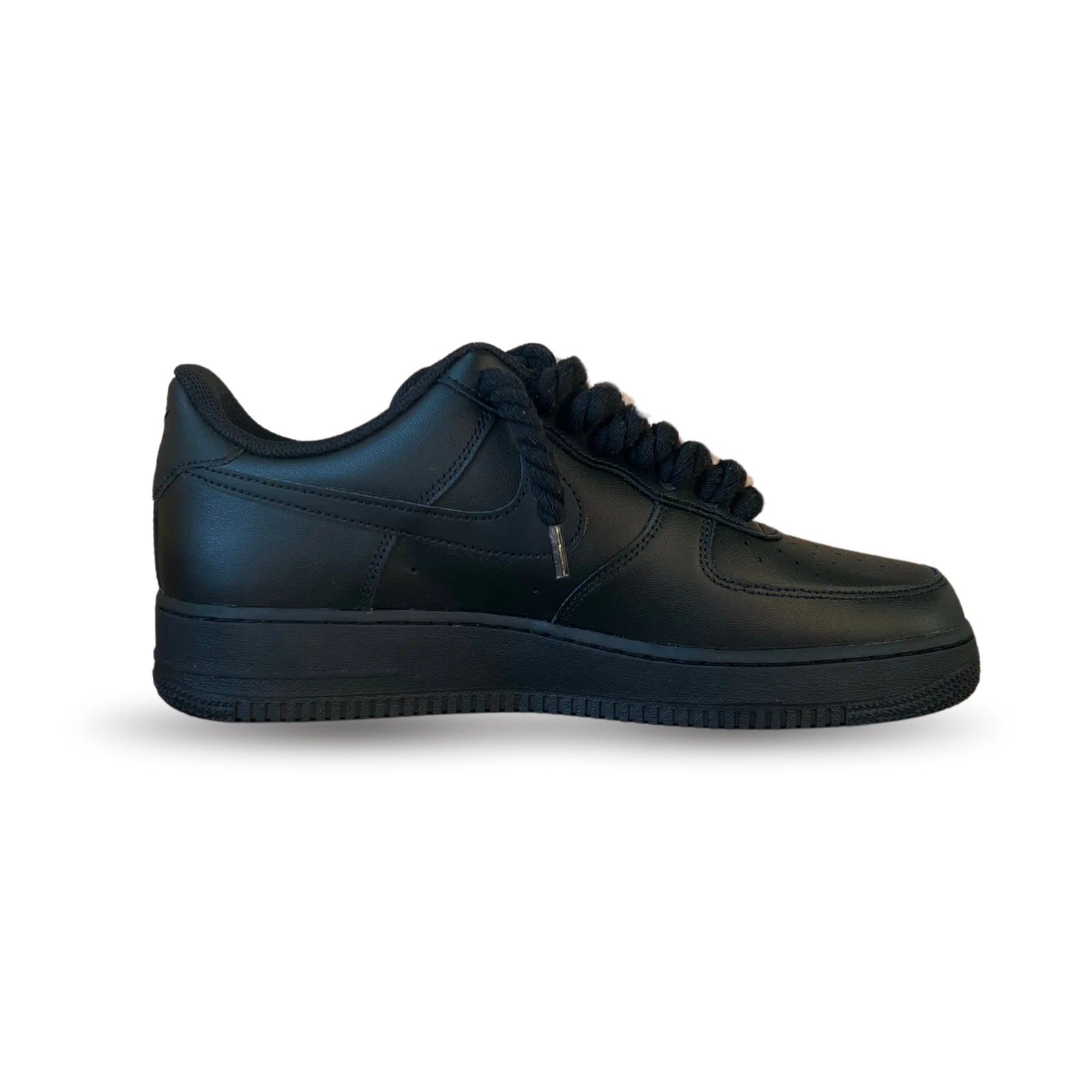 Nike Air Force 1 Black Rope Lace Black Belső Oldalnézet