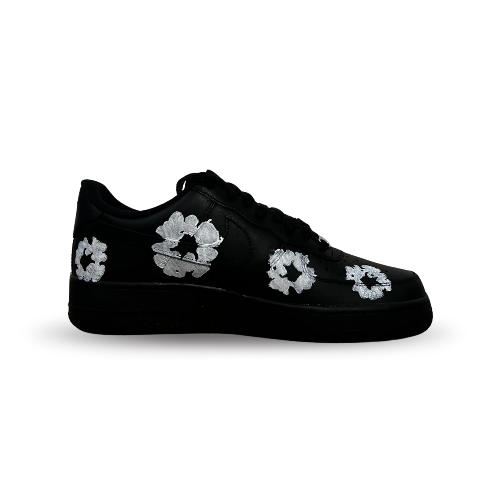 Nike Air Force 1 Low Black Denim Tears Custom Belső oldalnézet