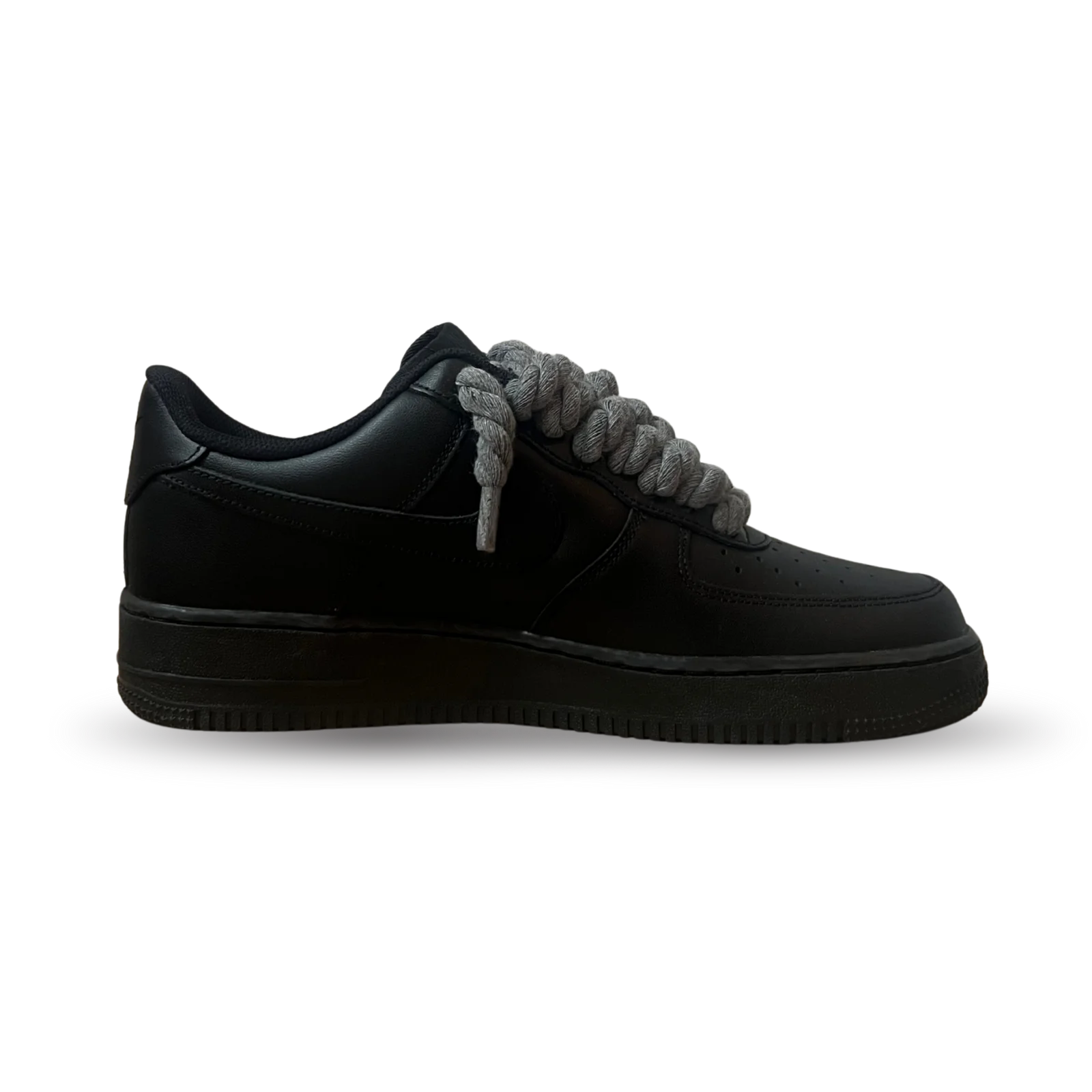Nike Air Force 1 Black Rope Lace Dark Grey Belső Oldalnézet
