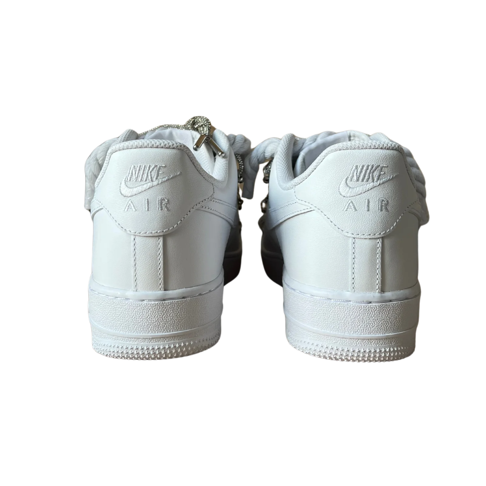 Nike Air Force 1 Diamond Rope Lace White Hátulnézet