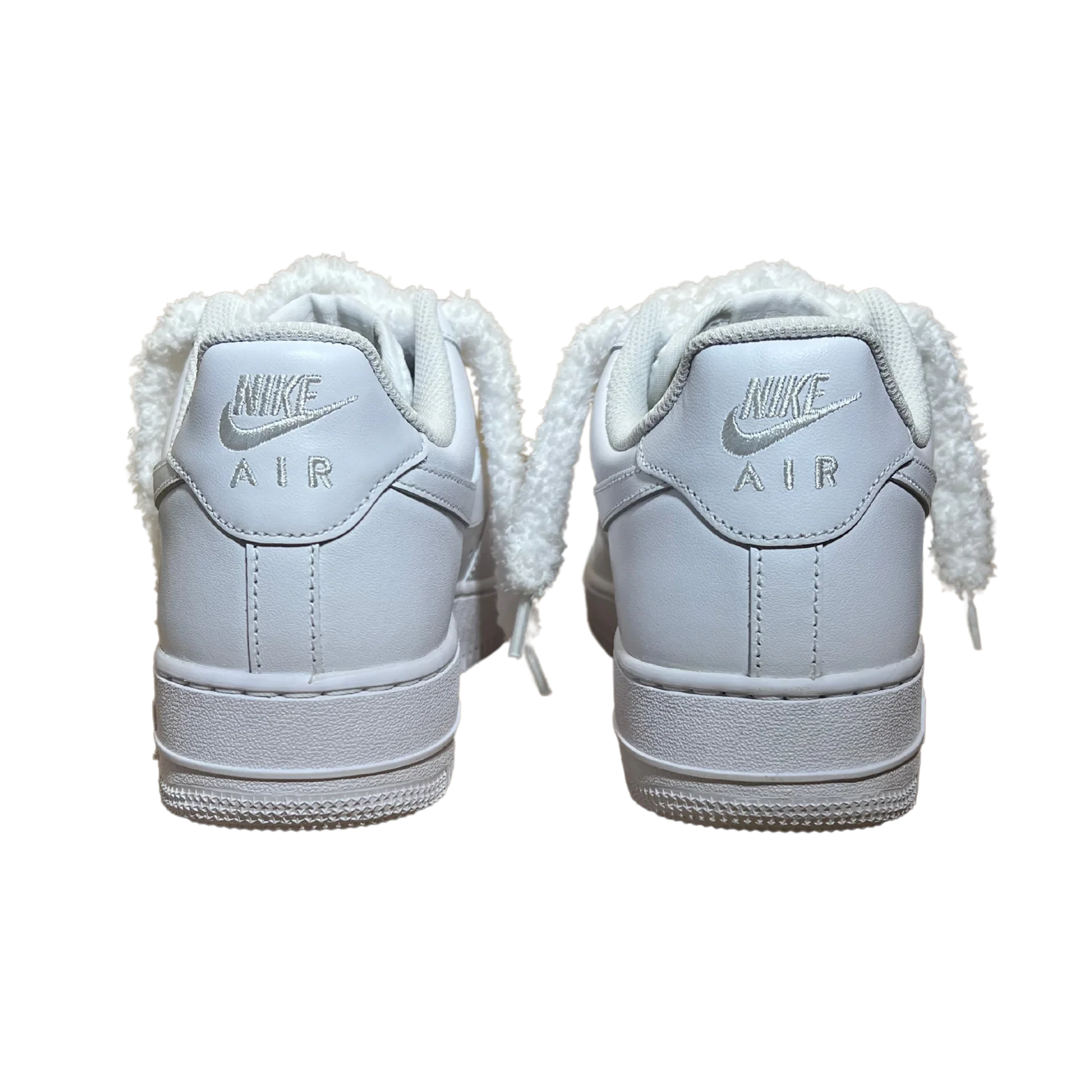Nike Air Force 1 Fluffy Lace White Hátulnézet