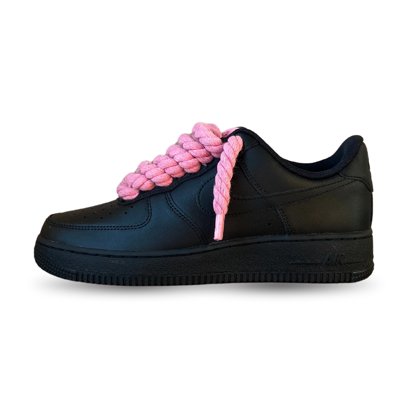 Nike Air Force 1 Black Rope Lace Pink Oldalnézet