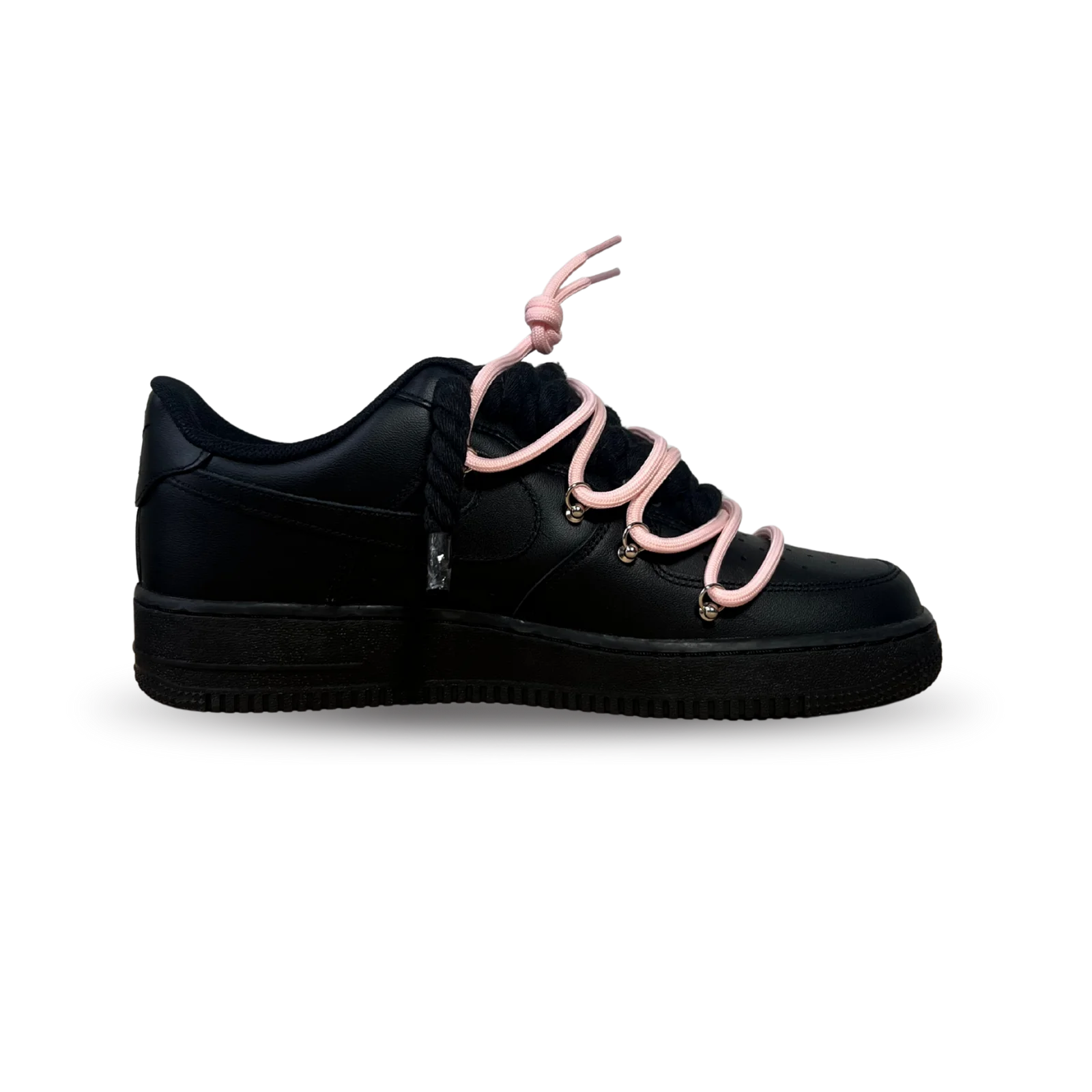 Nike Air Force 1 Black Laced Up Rope Lace Pink Belső oldalnézet