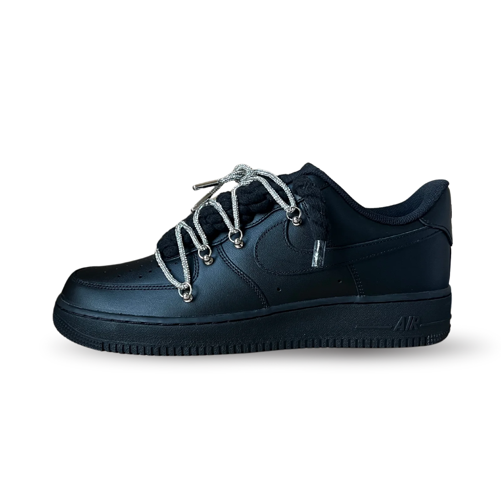 Nike Air Force 1 Black Diamond Rope Lace White Oldalnézet