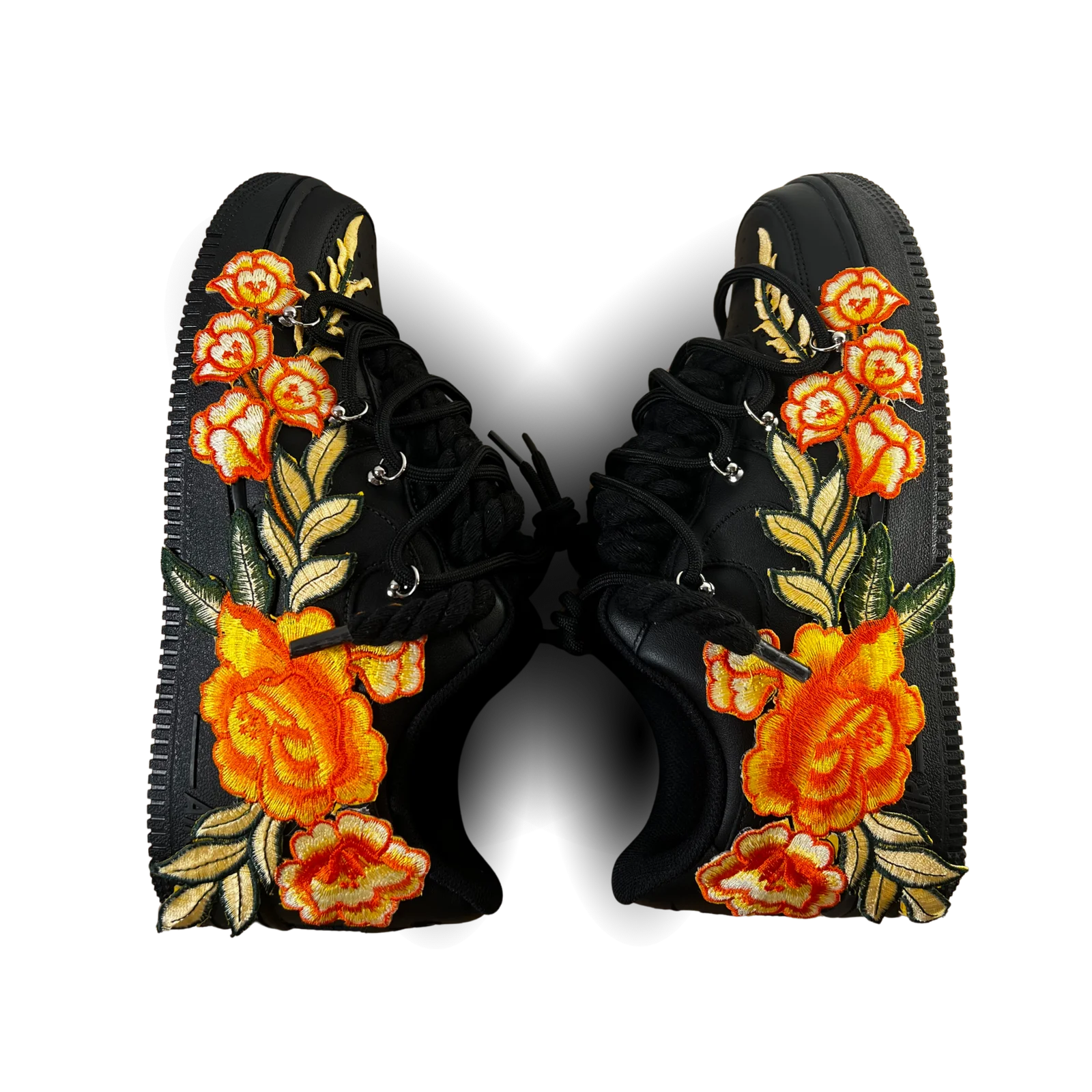 Nike Air Force 1 Black Rose Yellow Laced Up Rózsanézet