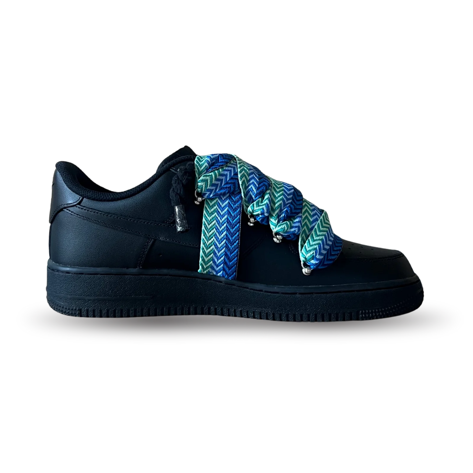 Nike Air Force 1 Black Lanvin Rope Lace Blue Black Belső oldalnézet