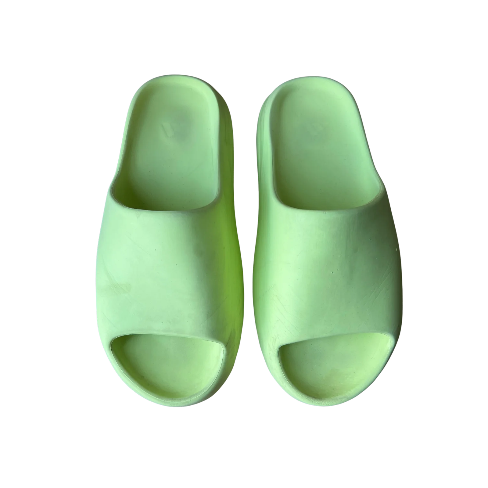 Yeezy Slide Glow Green Felülnézet