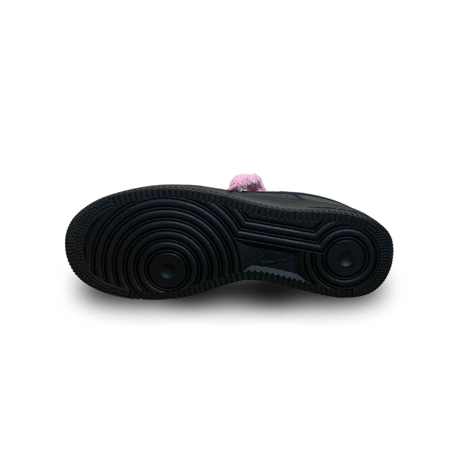 Nike Air Force 1 Black Fluffy Lace Pink Talp
