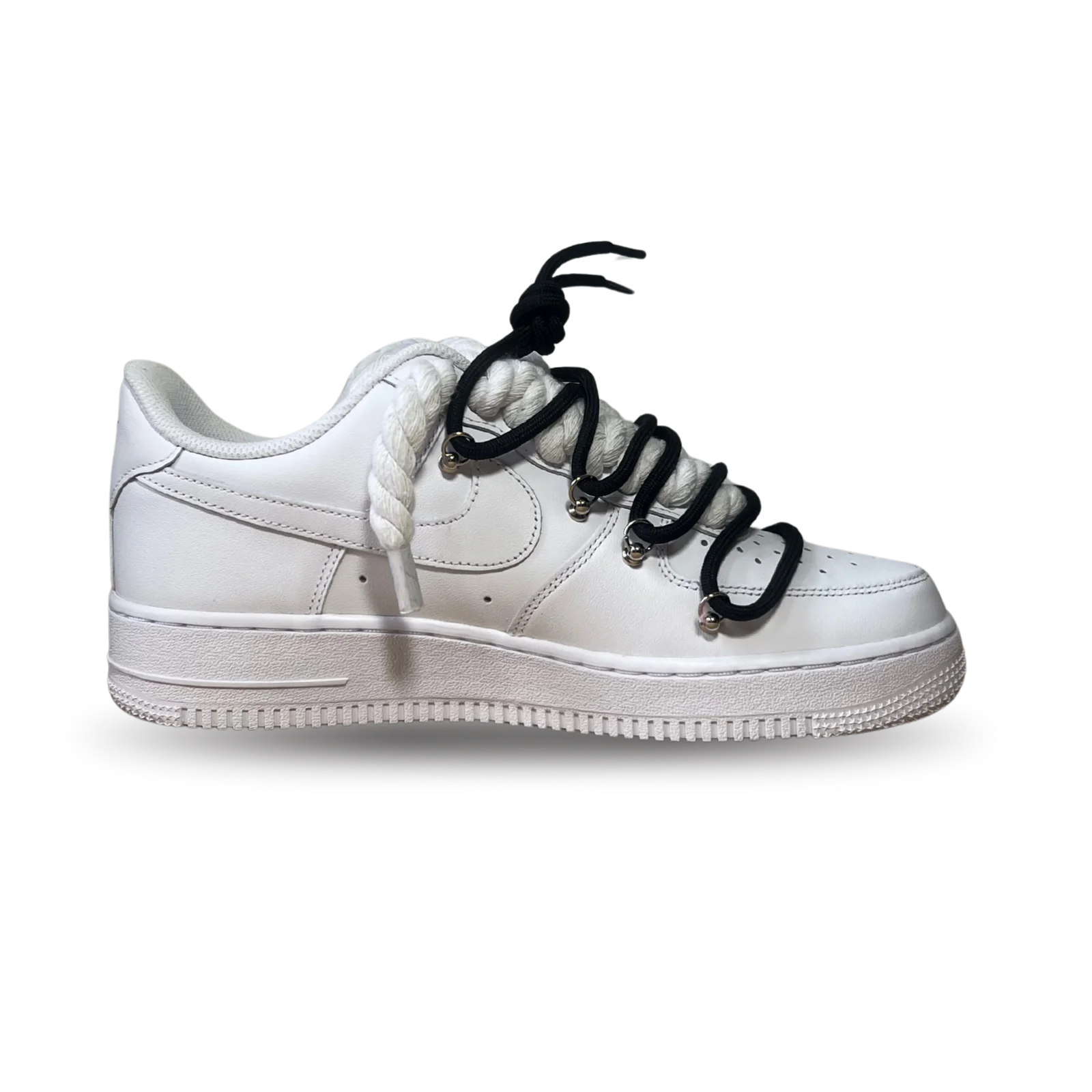 Nike Air Force 1 Laced Up Rope Lace Black Belső oldalnézet