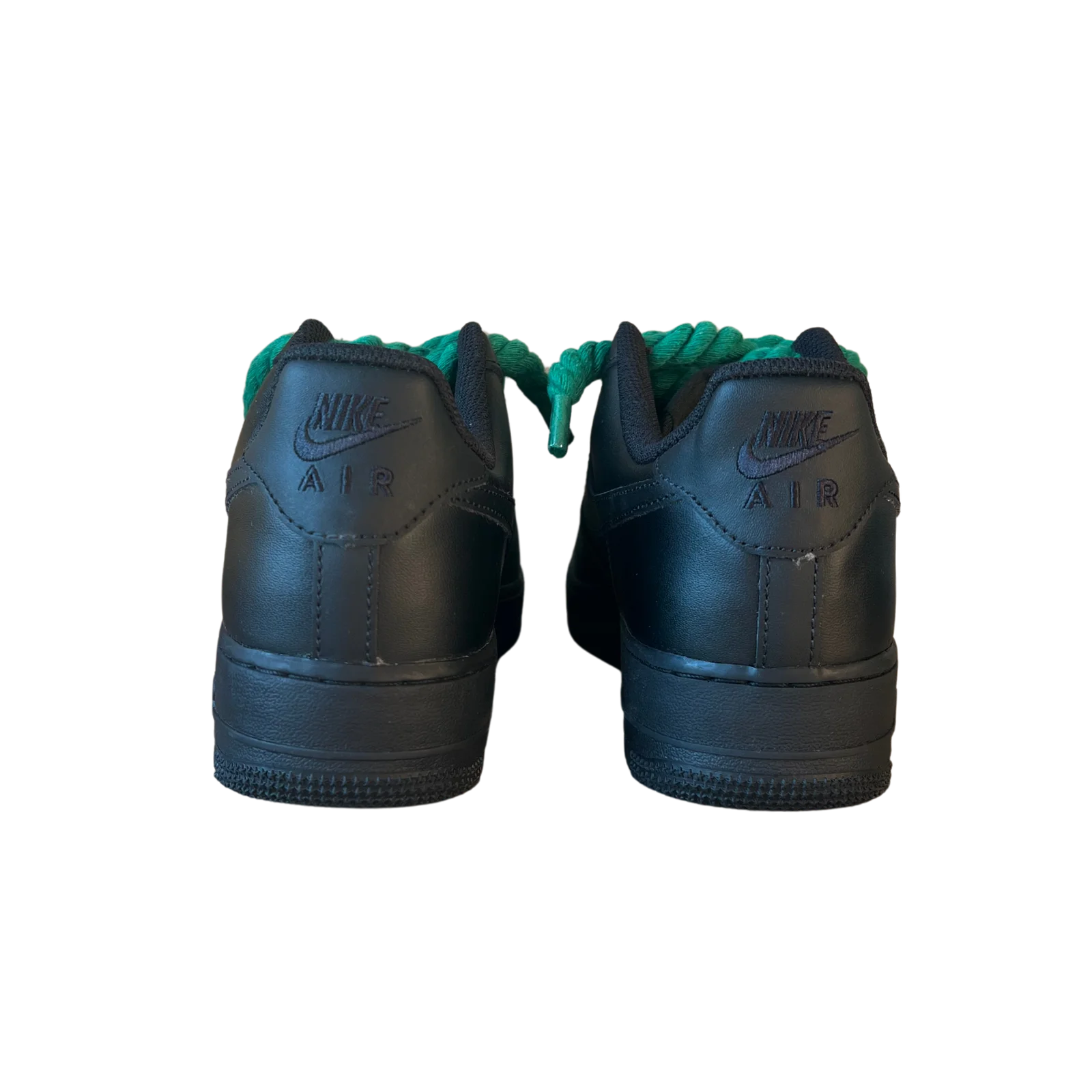 Nike Air Force 1 Black Rope Lace Green Hátulnézet
