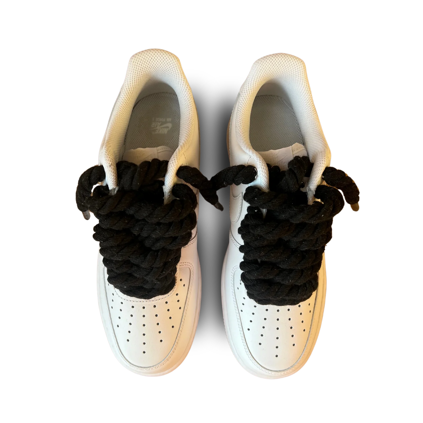 Nike Air Force 1 Rope Lace Black Felülnézet
