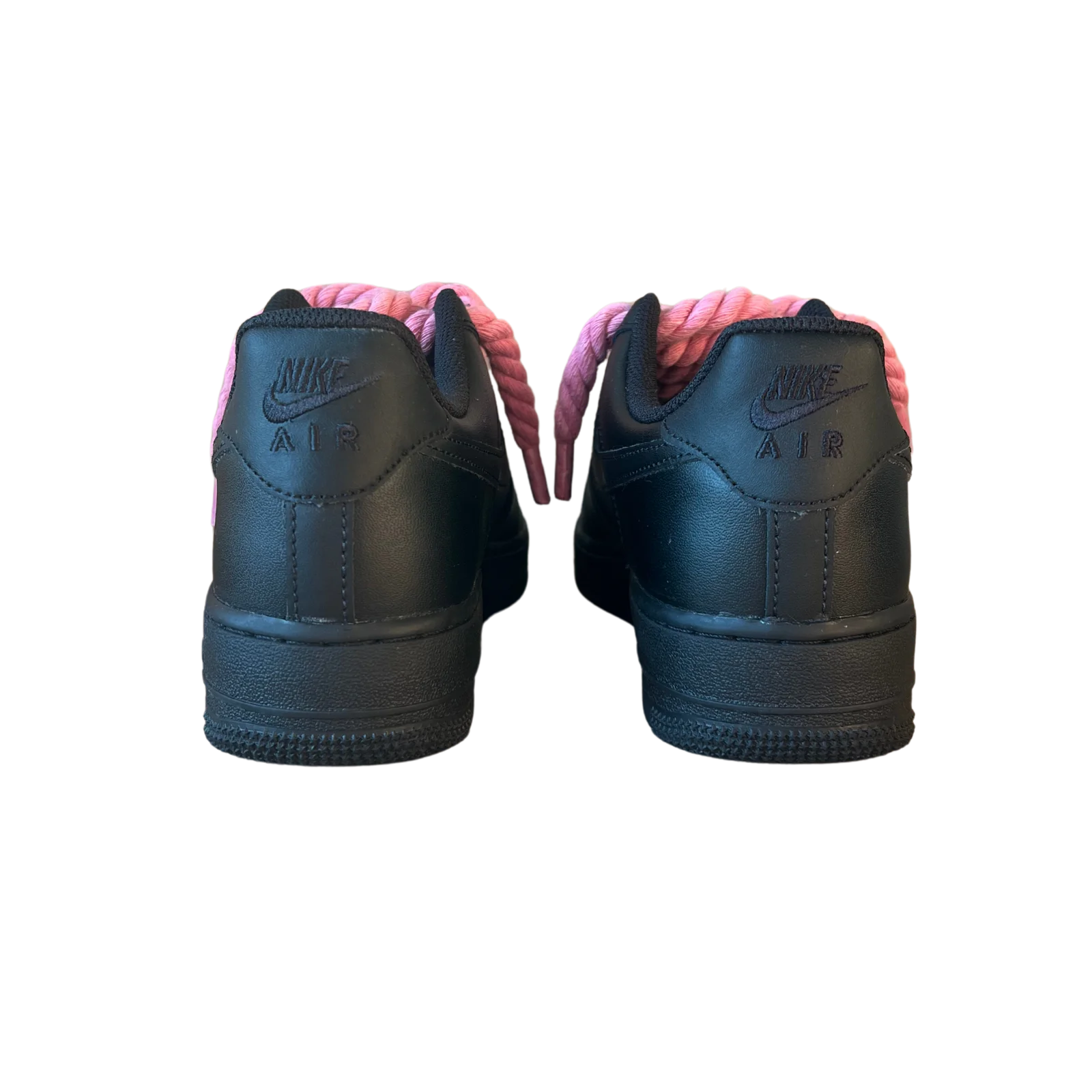 Nike Air Force 1 Black Rope Lace Pink Hátulnézet