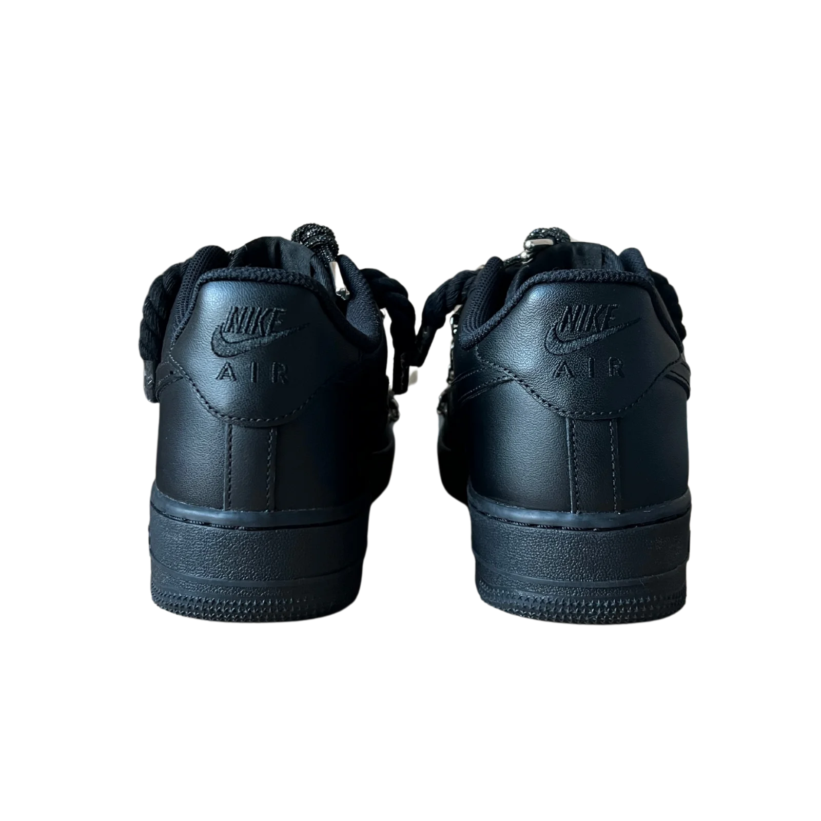 Nike Air Force 1 Black Diamond Rope Lace Black Hátulnézet
