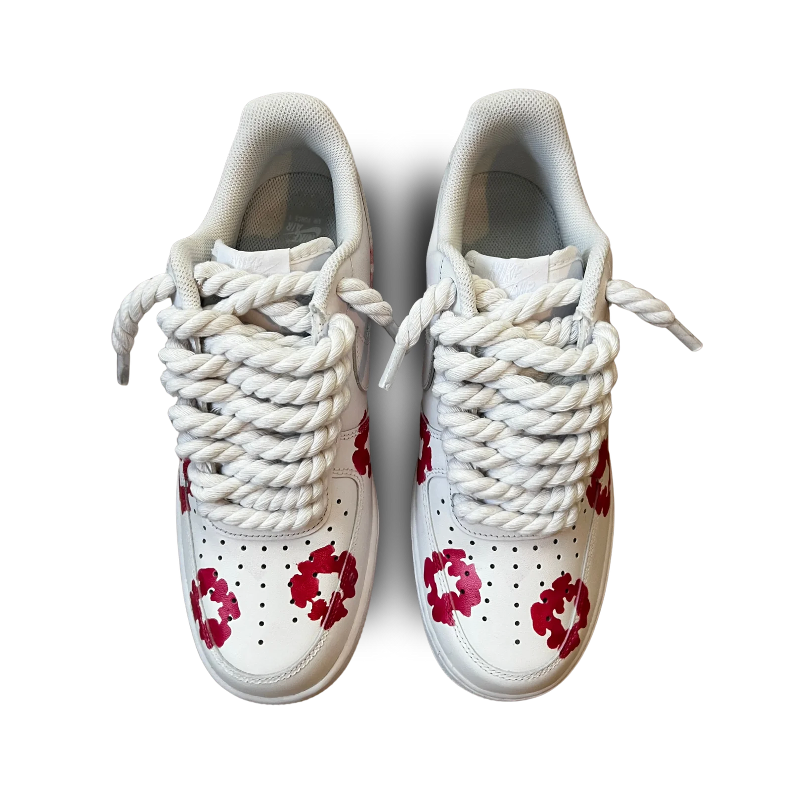 Nike Air Force 1 Low Denim Tears Custom Pink Rope Lace Felülnézet
