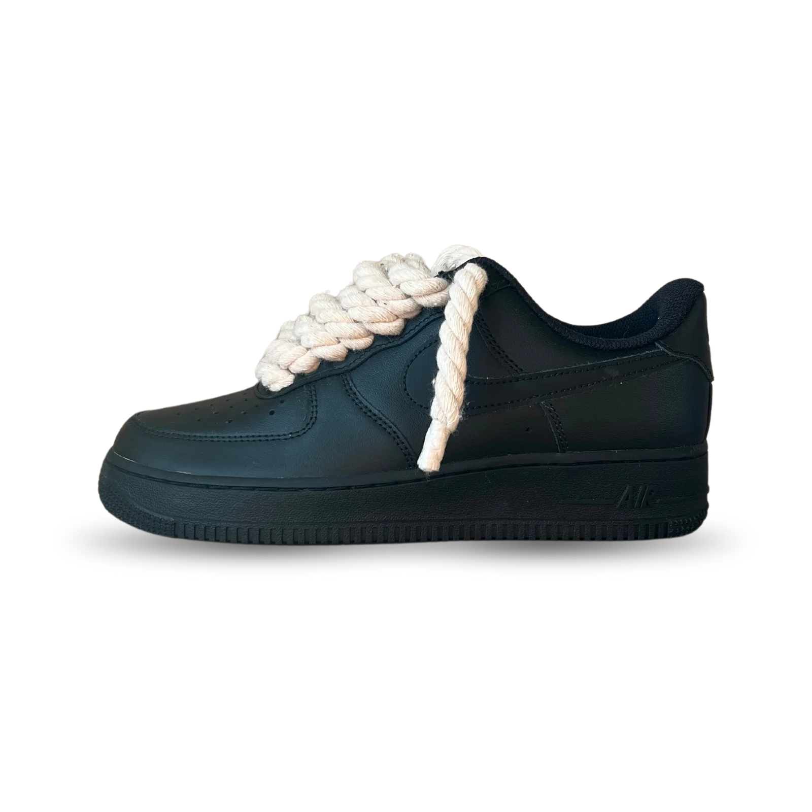 Nike Air Force 1 Black Rope Lace Beige Oldalnézet