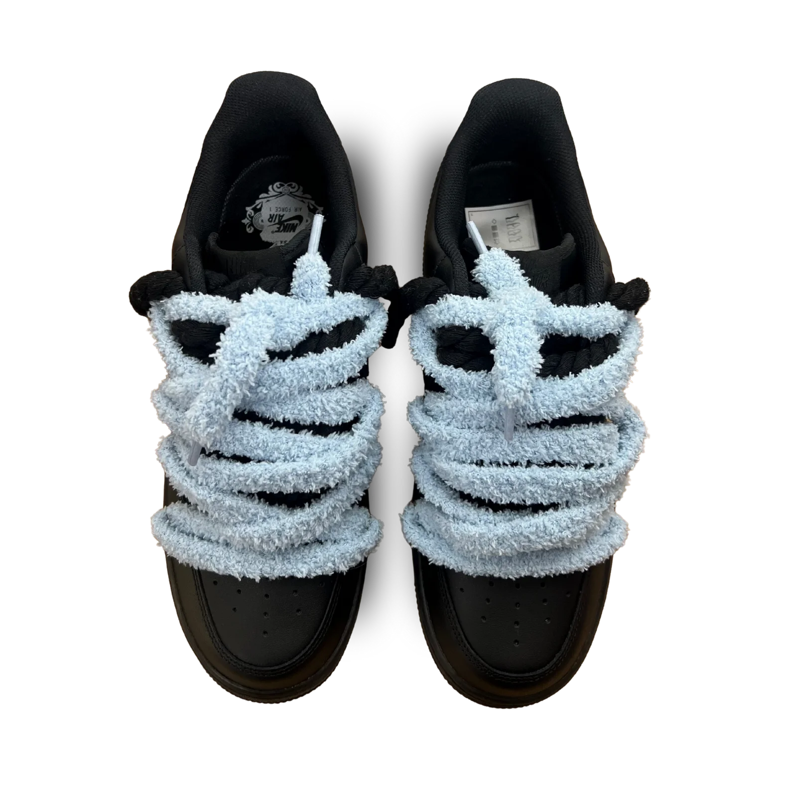 Nike Air Force 1 Black Chimney Cake Baby Blue Felülnézet