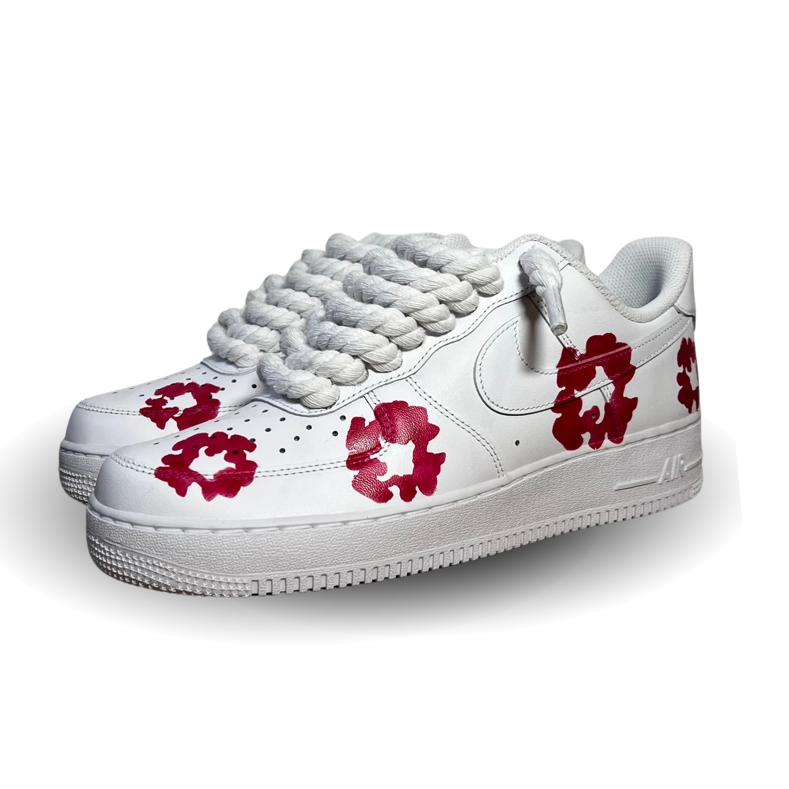 Nike Air Force 1 Low Denim Tears Custom Pink Rope Lace Csanadsoles