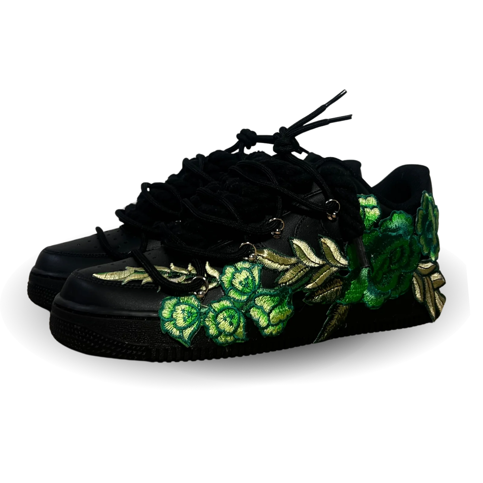 Nike Air Force 1 Black Rose Green Laced Up Csanadsoles