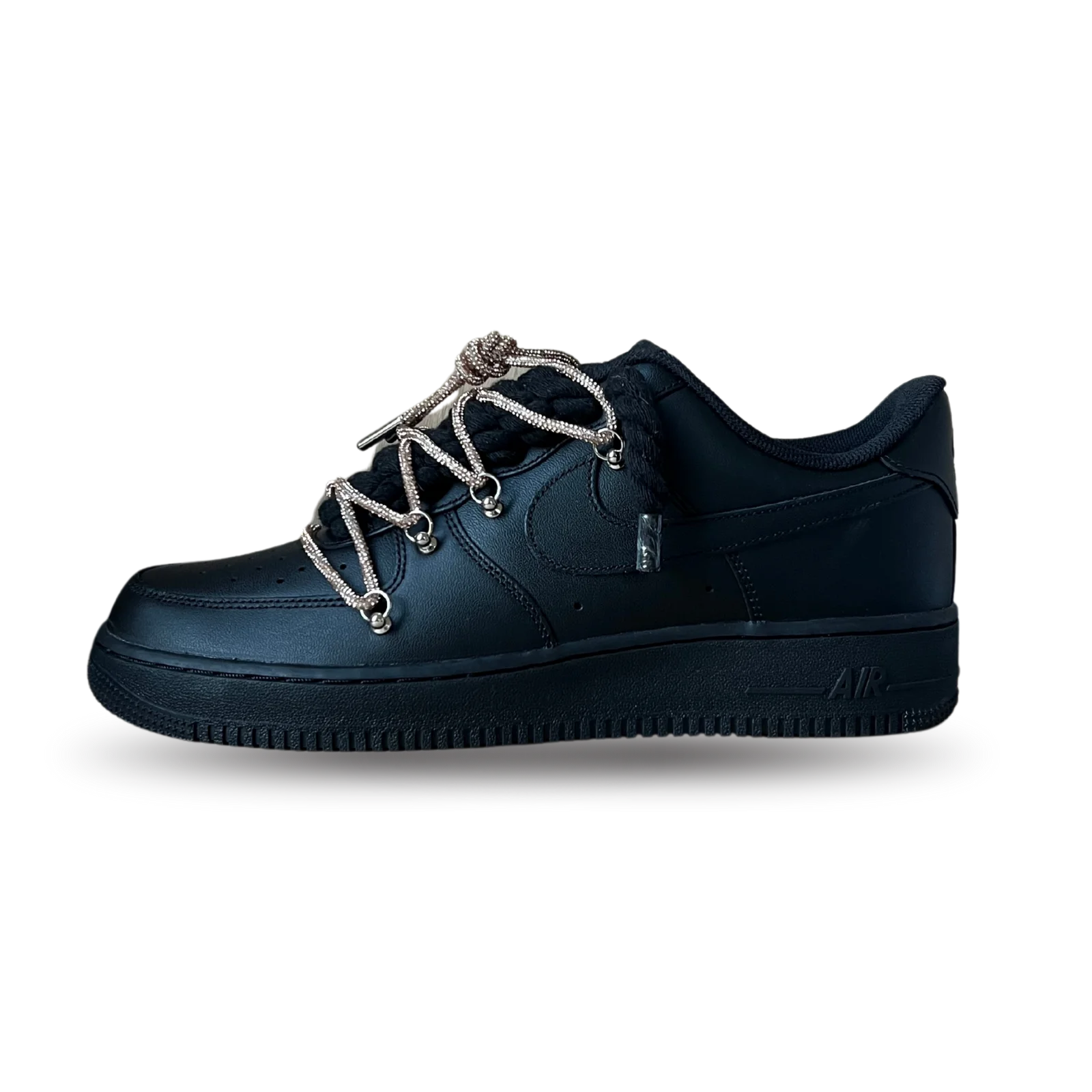 Nike Air Force 1 Black Diamond Rope Lace Champagne Oldalnézet