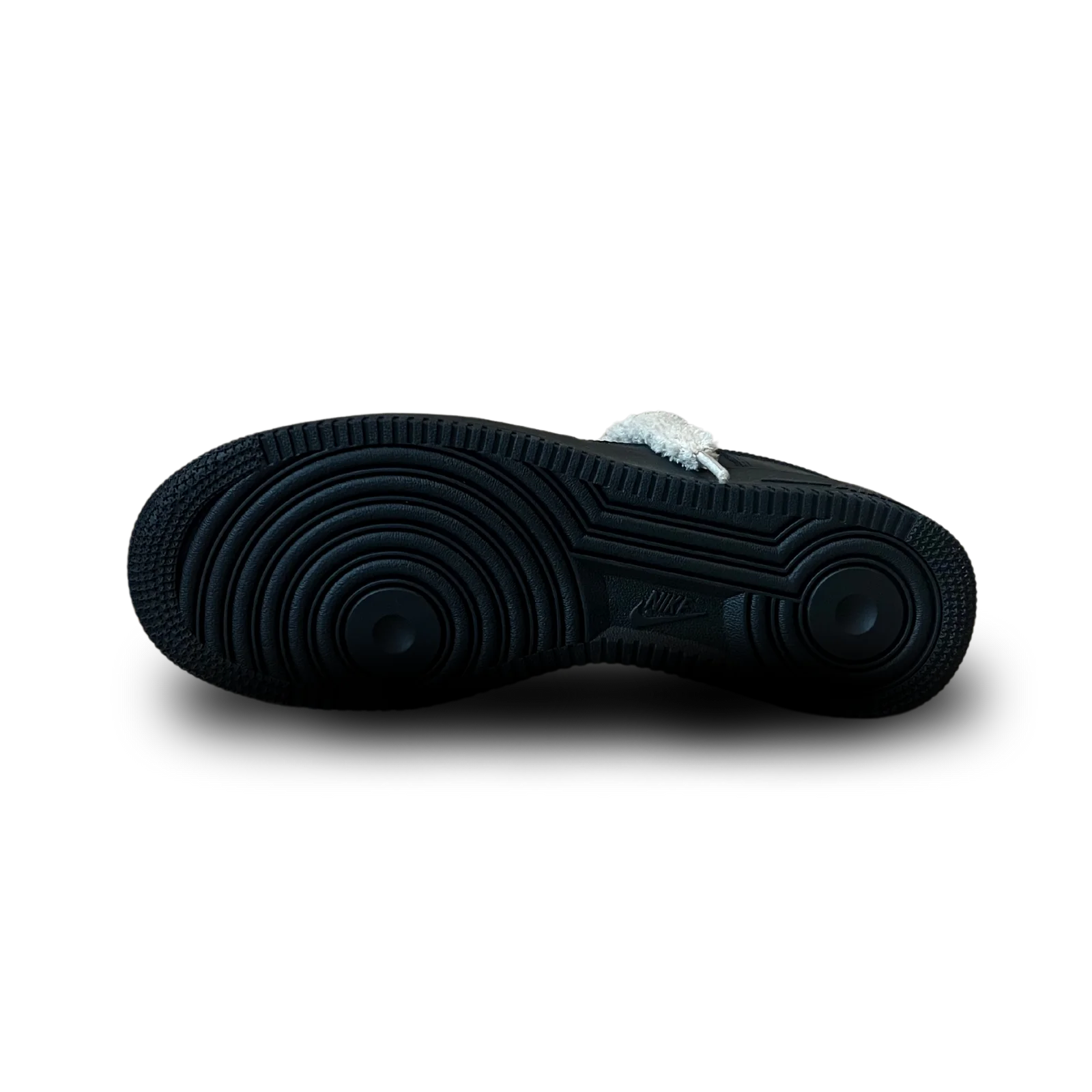 Nike Air Force 1 Black Fluffy Lace Coral Talp
