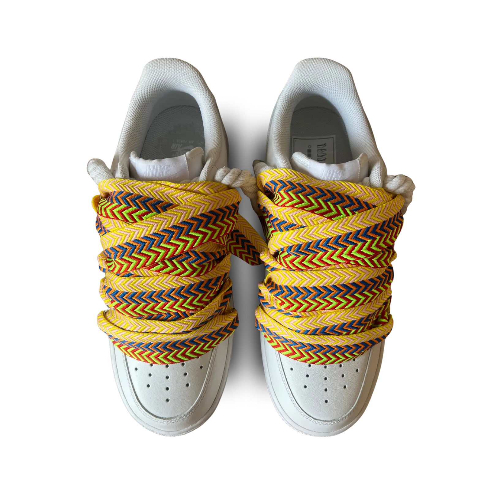Nike Air Force 1 Lanvin Rope Lace Yellow Blue Felülnézet
