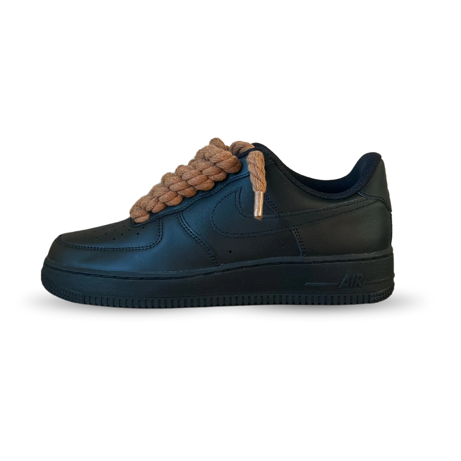 Nike Air Force 1 Black Rope Lace Brown Oldalnézet