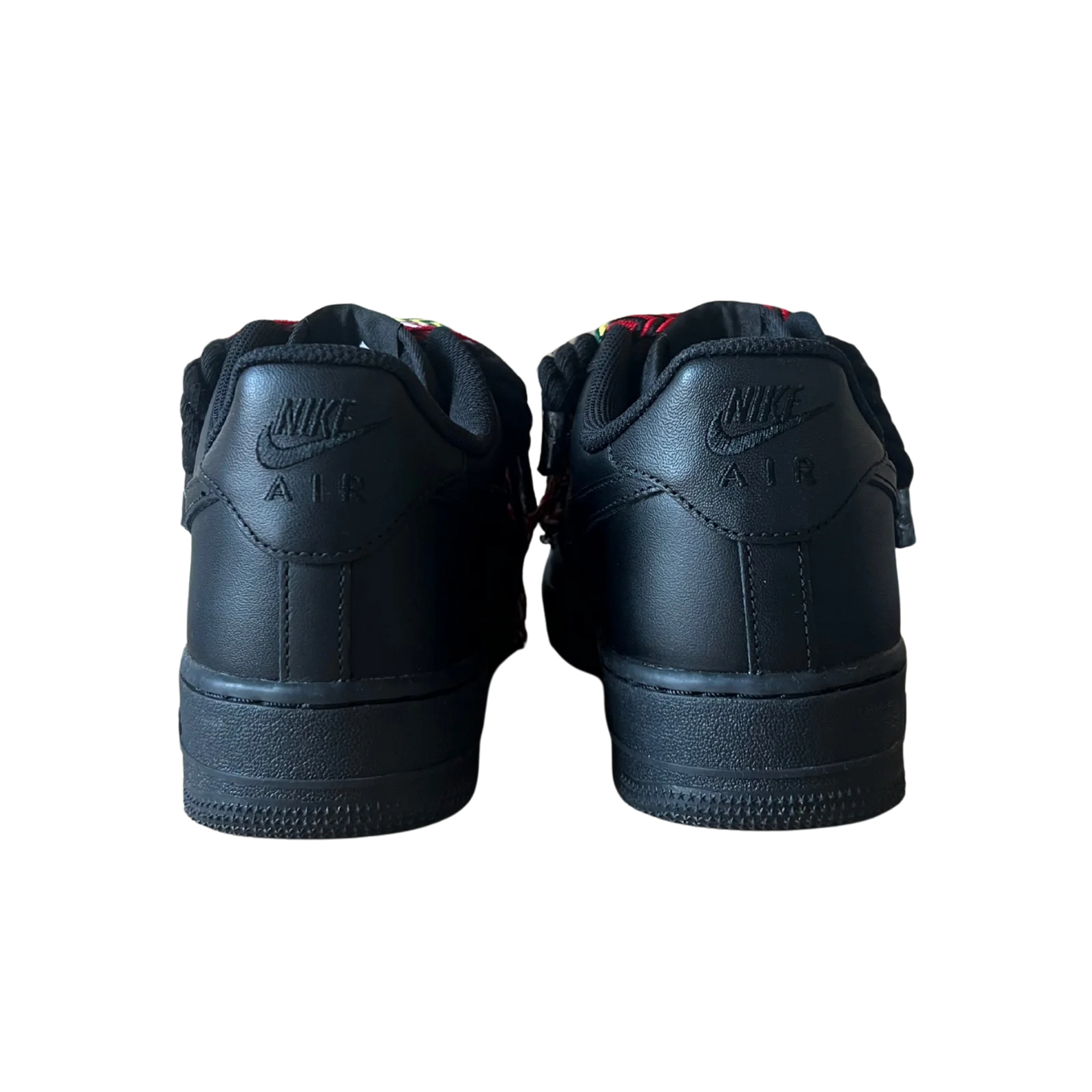 Nike Air Force 1 Black Lanvin Rope Lace Red Yellow Hátulnézet