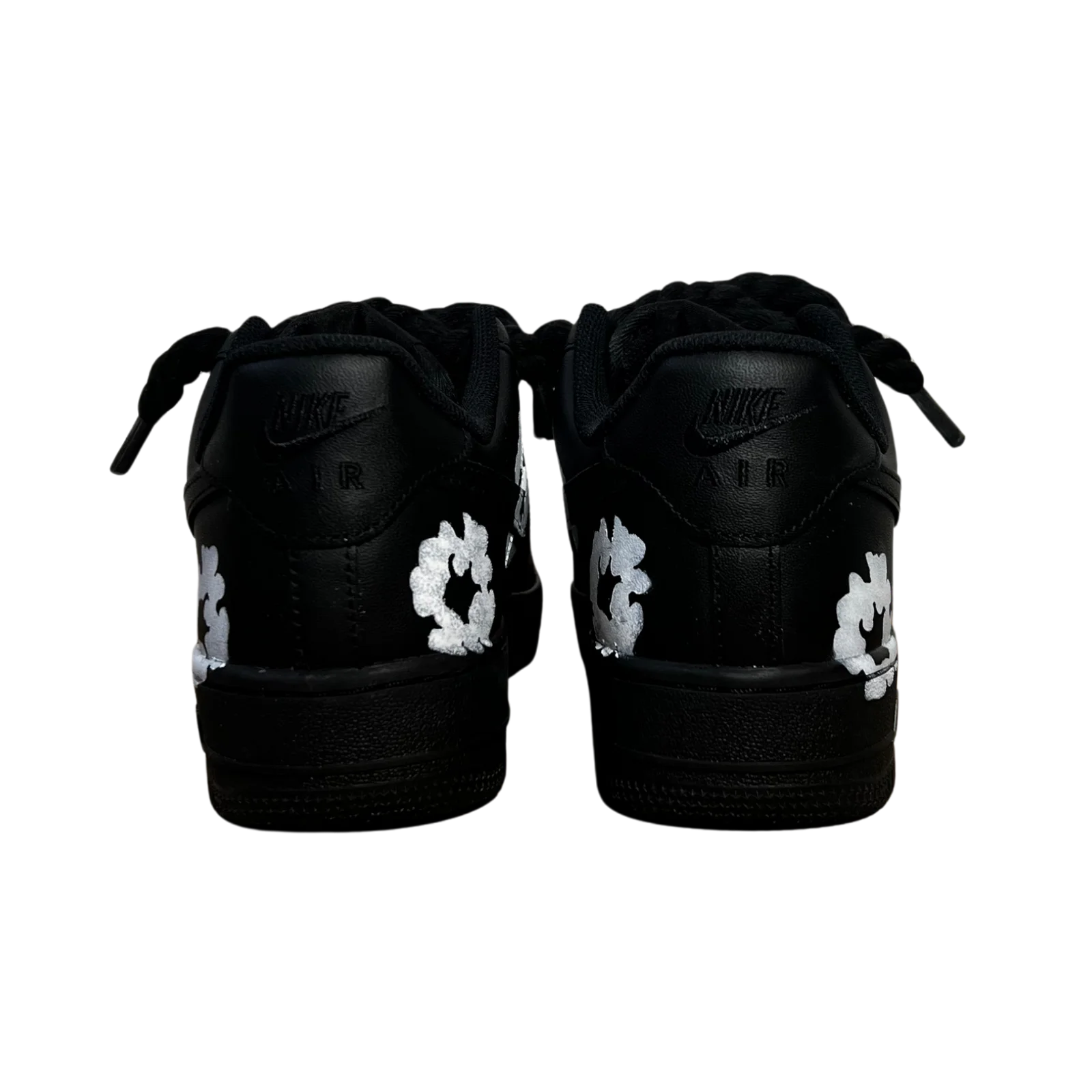 Nike Air Force 1 Low Black Denim Tears Custom Rope Lace Hátulnézet