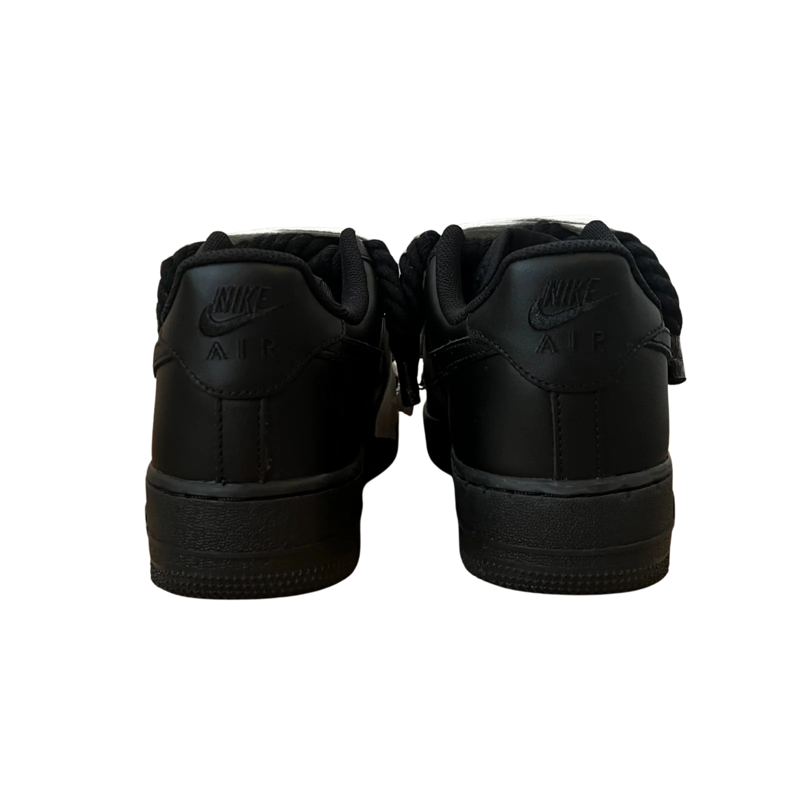 Nike Air Force 1 Black Lanvin Rope Lace White Hátulnézet
