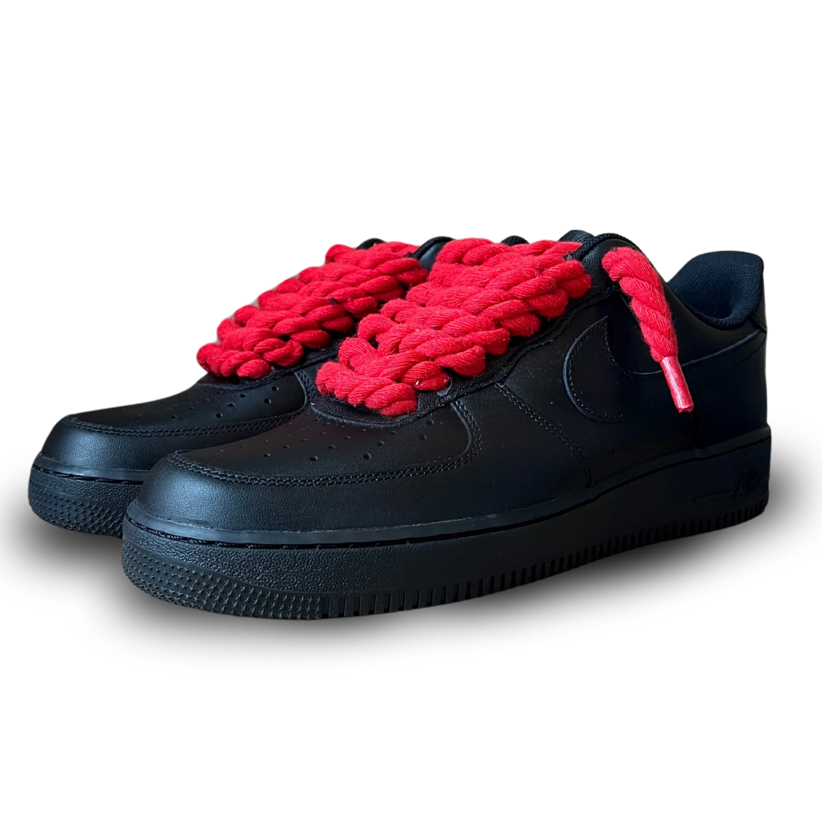 Nike Air Force 1 Black Rope Lace Red Csanadsoles