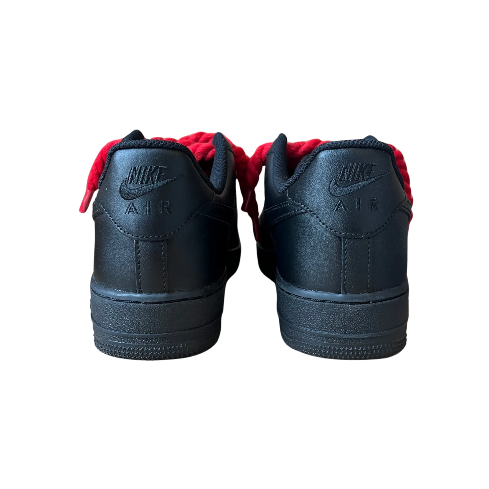 Nike Air Force 1 Black Rope Lace Red Hátulnézet