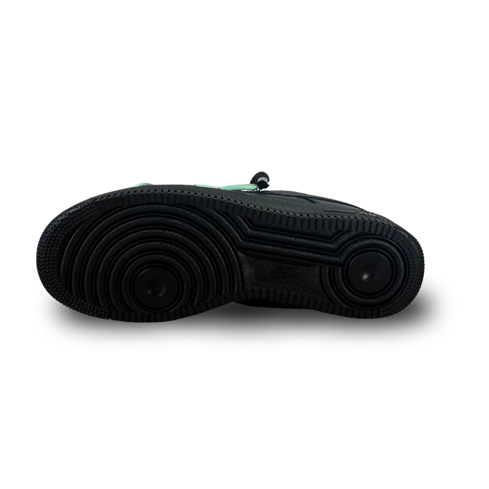 Nike Air Force 1 Black Laced Up Rope Lace Green Talp