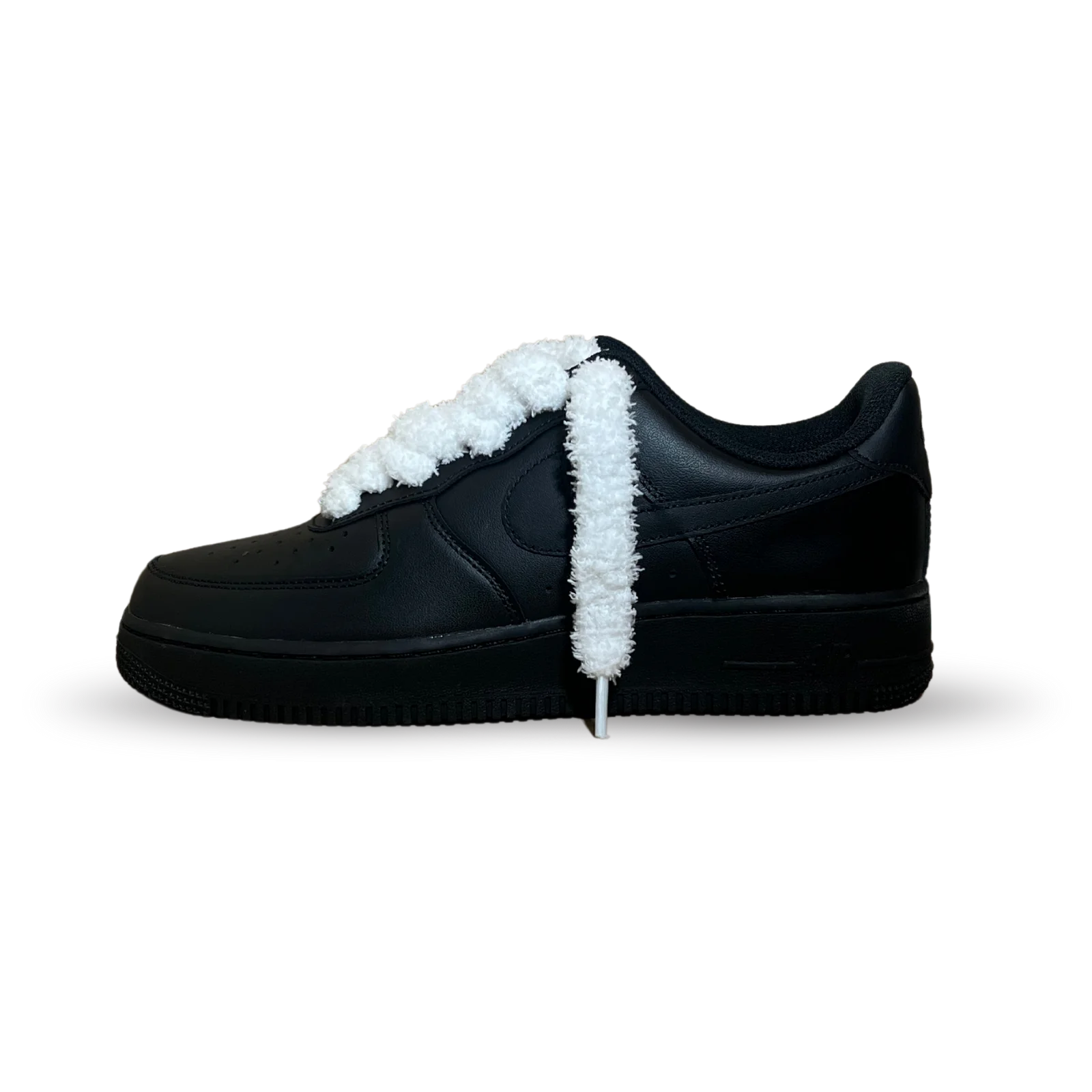 Nike Air Force 1 Black Fluffy Lace White Oldalnézet