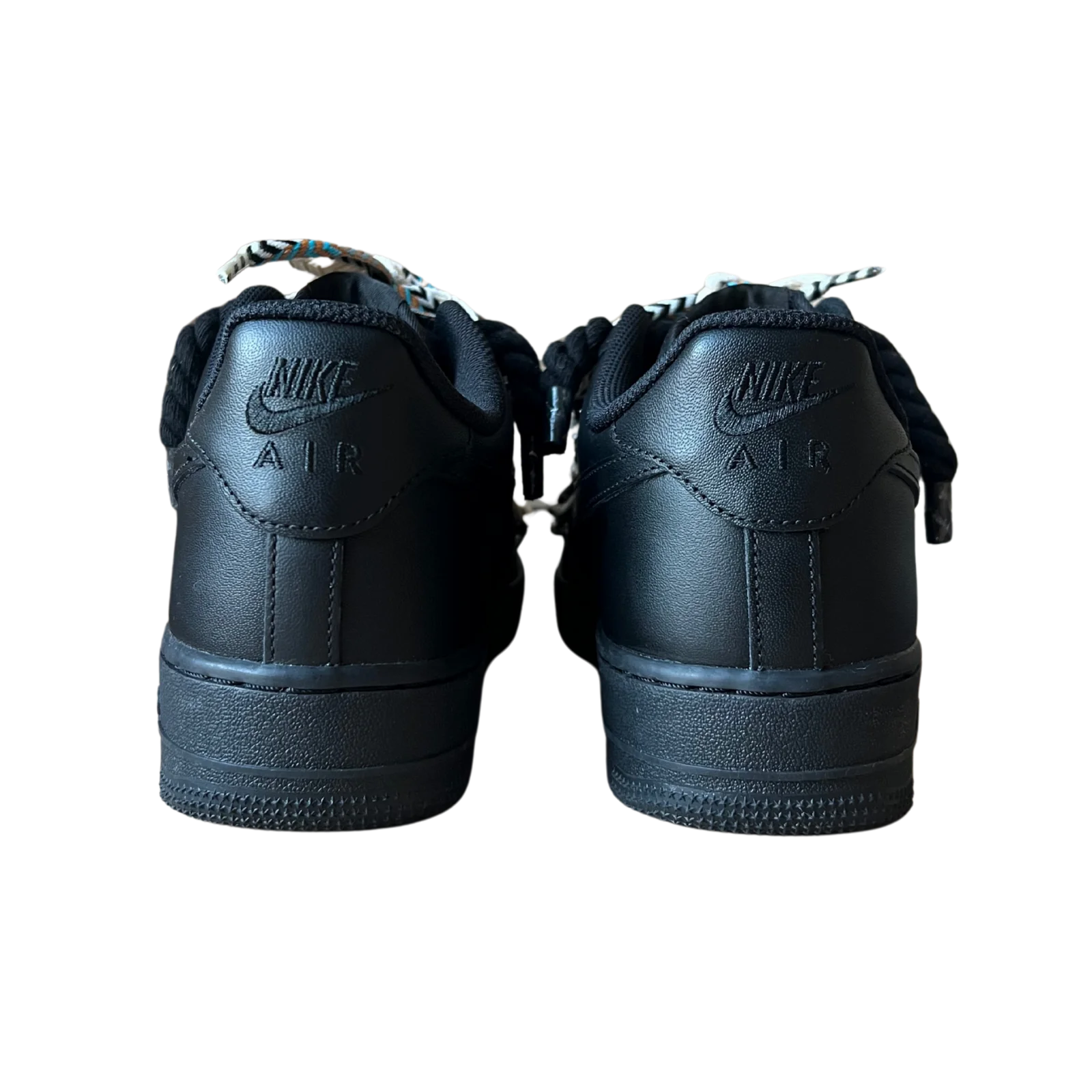 Nike Air Force 1 Black Lanvin Rope Lace Brown Beige Hátulnézet