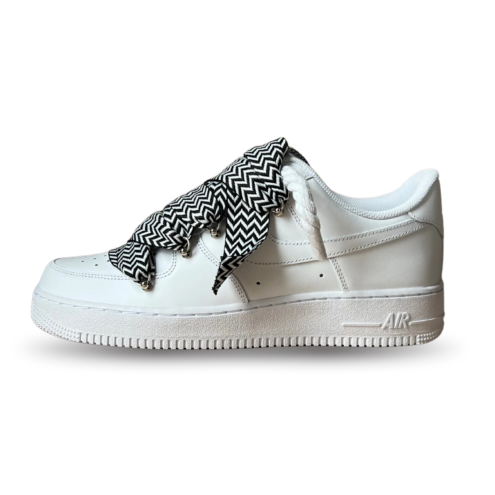 Nike Air Force 1 Lanvin Rope Lace Black White Oldalnézet