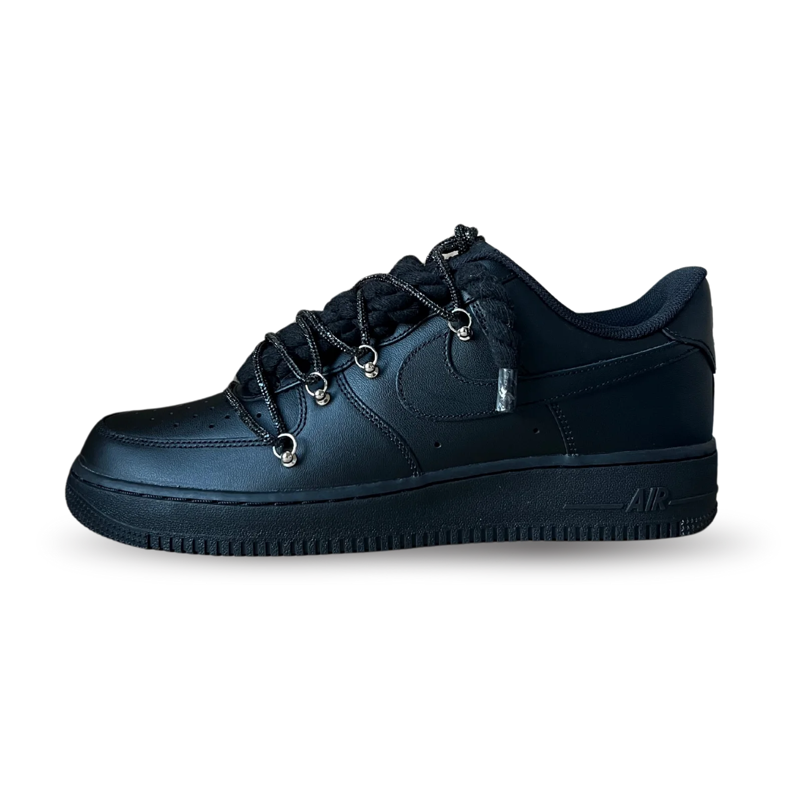 Nike Air Force 1 Black Diamond Rope Lace Black Oldalnézet