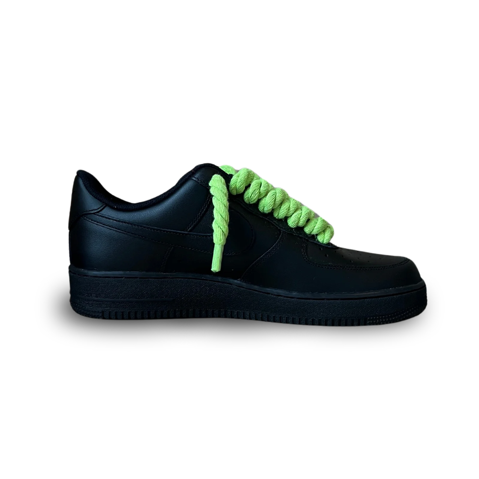 Nike Air Force 1 Black Rope Lace Neon Belső oldalnézet
