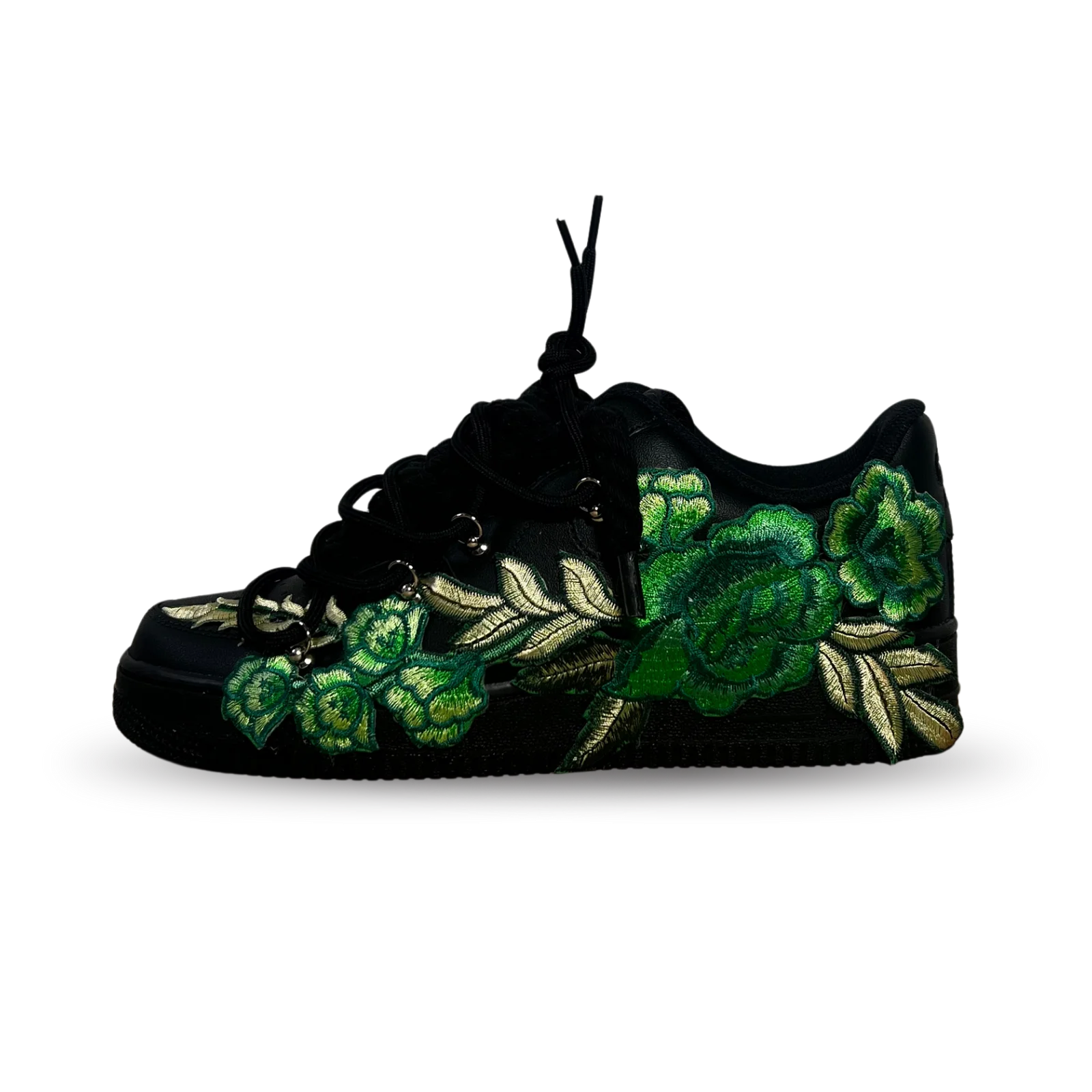 Nike Air Force 1 Black Rose Green Laced Up Oldalnézet